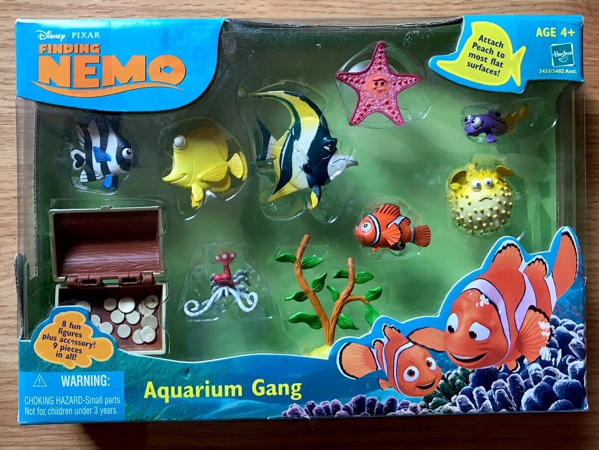 Rare 2002 Disney Pixar Finding Nemo Aquarium Gang Toy Set - New