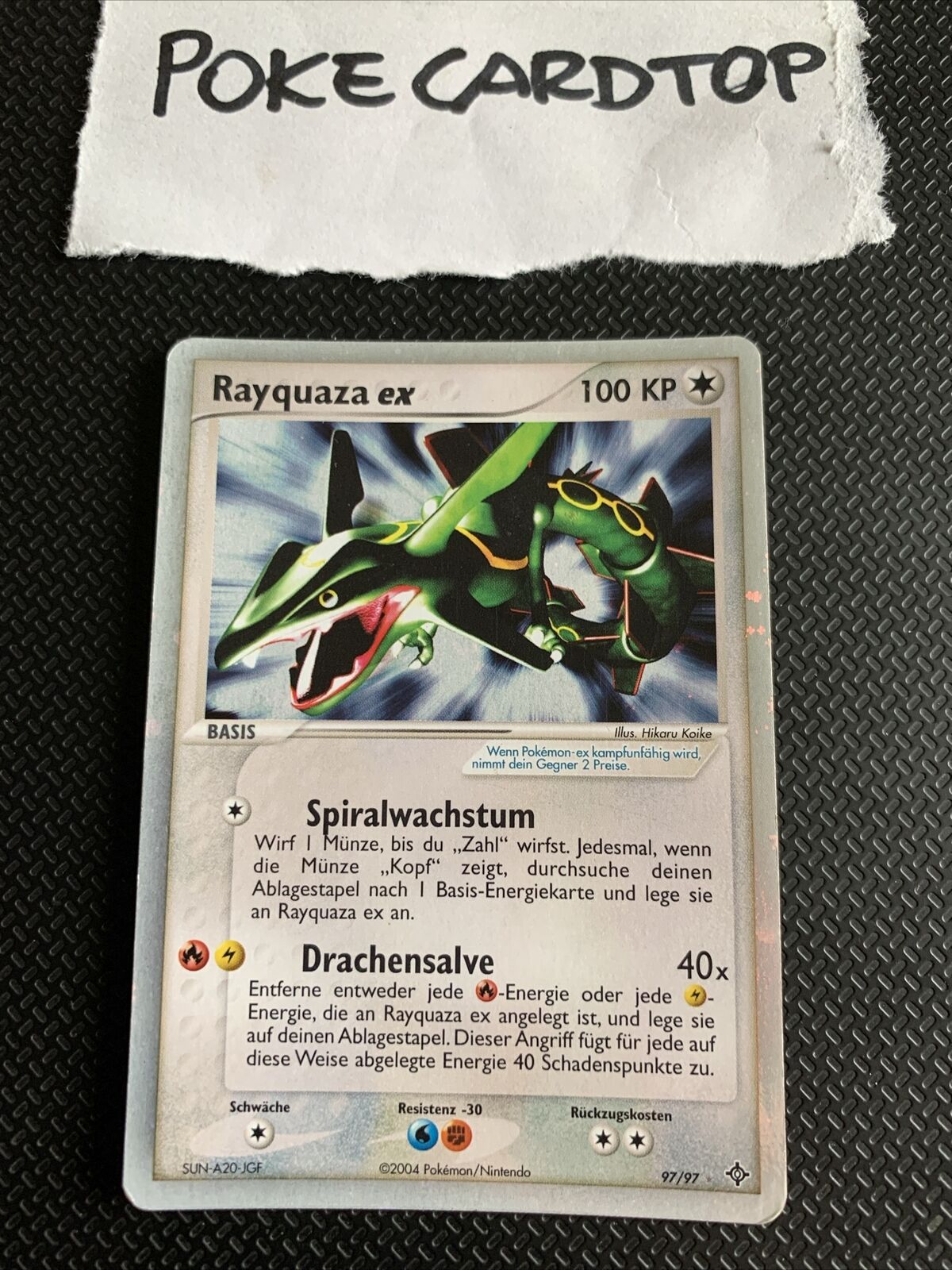 Pokemon Card Rayquaza ex 97/97 - EX Dragon - German - Swirl-Exc