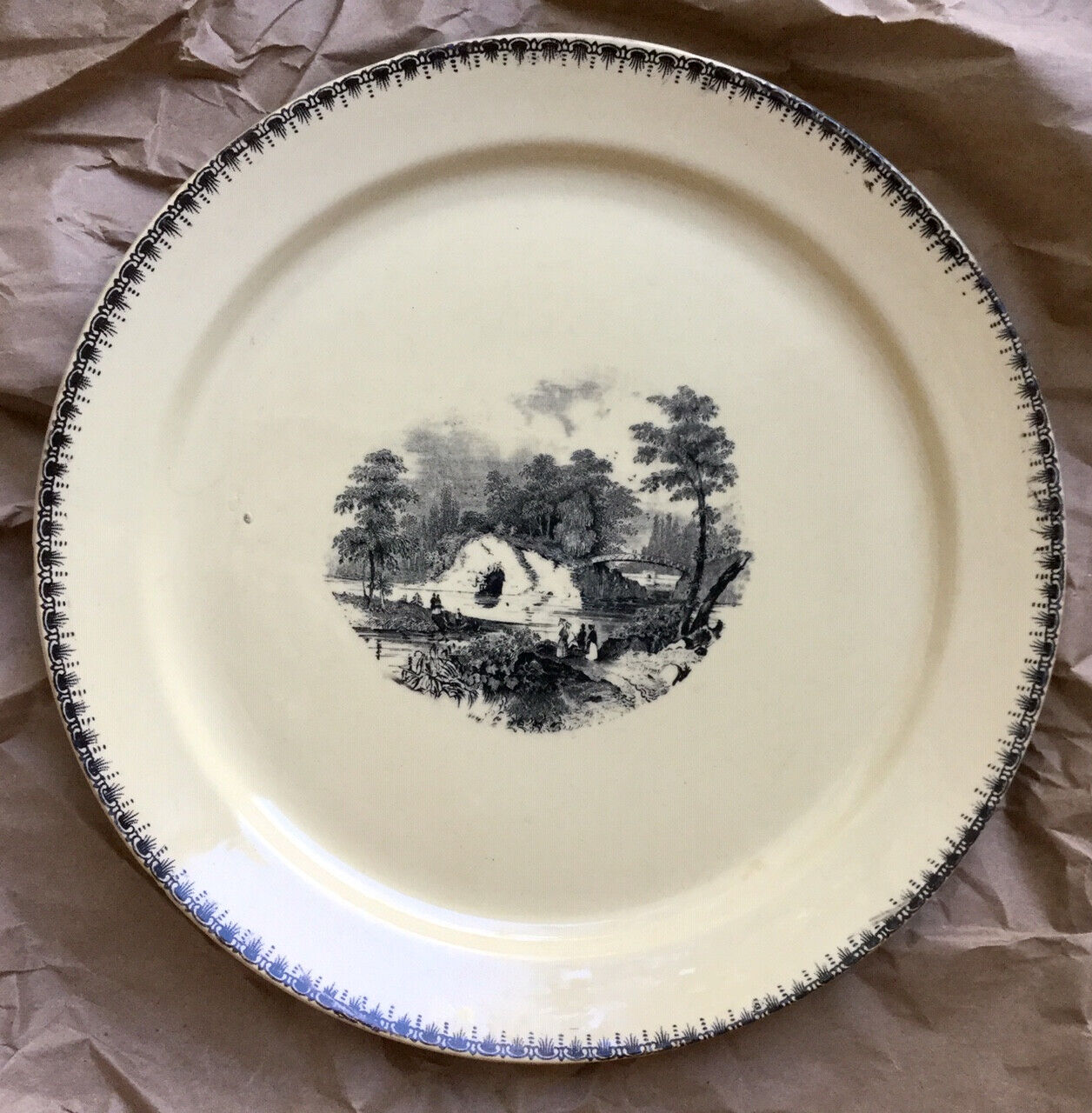 Rare antique porcelain 1920\'s plate by BOCH FRERES La Louvière  Made in Belgium