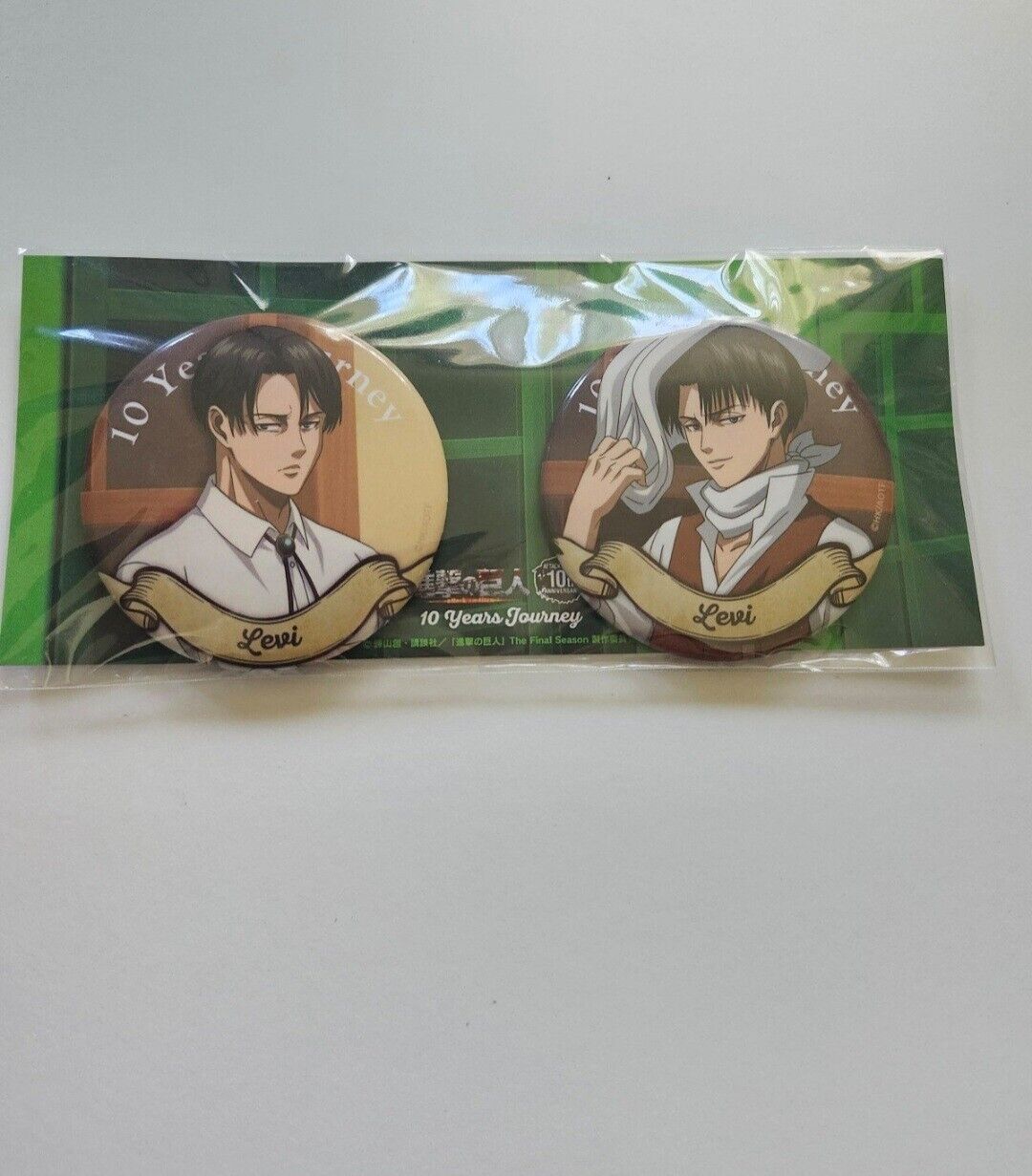 Badge Bins Levi Ackerman Can Set Of 2 Attack On Titan 10 Years Journey Pop Up Sh