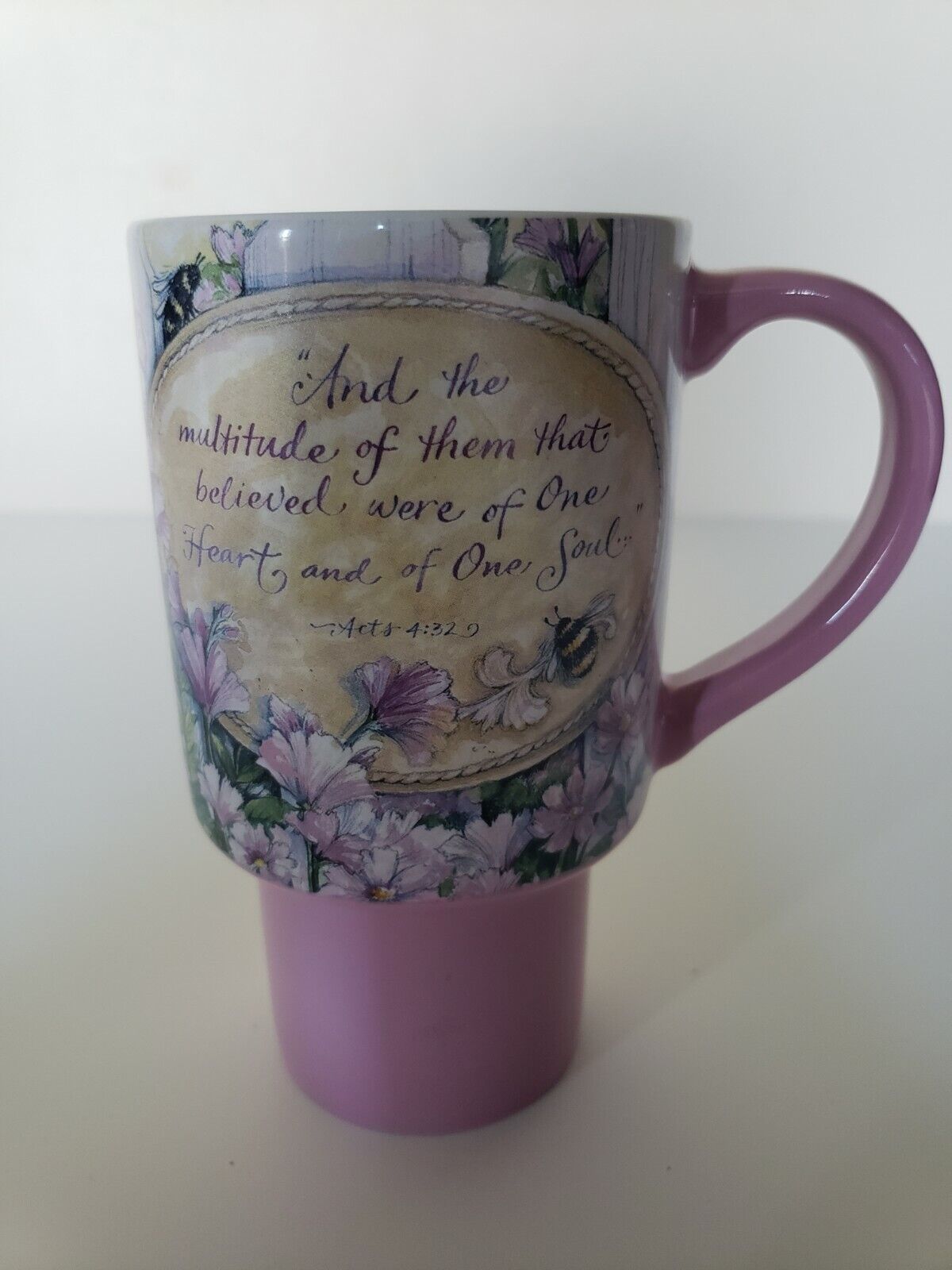 Lang Heart and Soul Mug 6 inches tall Pink Floral 16 ounces