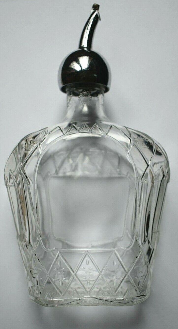 Vintage Jos E Seagram & Sons Crown Decanter Bottle. Metal Spout Dominion Empty