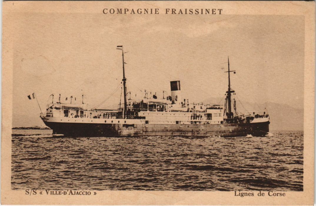 CPA AK S.S. Ville-d\'Ajaccio - Compagnie Fraissinet SHIPS (1203562)
