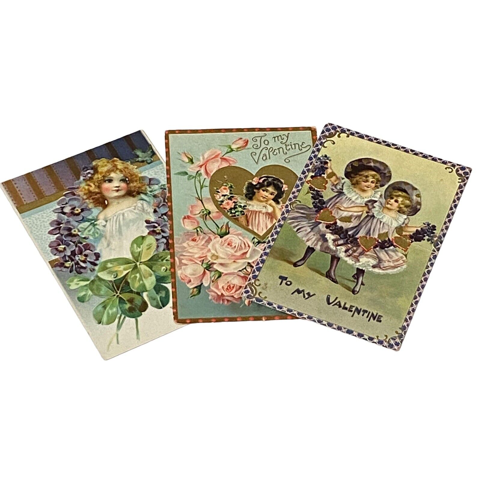 Raphael Tuck And Sons Valentine Postcards Antique Lot Of 3