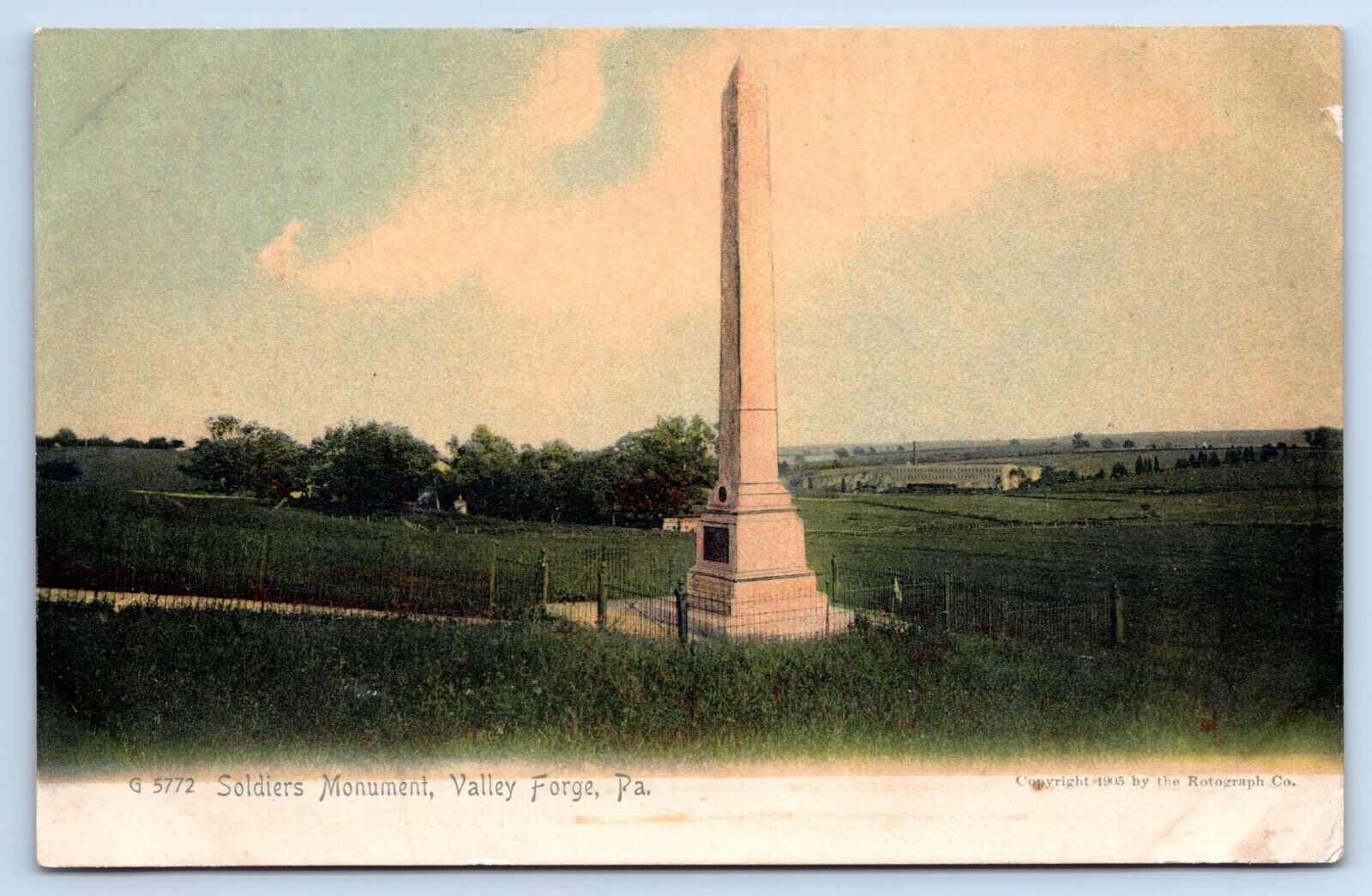 Valley Forge PA Pennsylvania Postcard Soldiers Monument c1905 Chester County