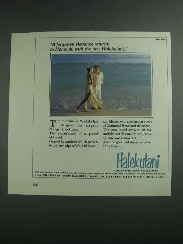 1984 Halekulani Resort Ad - Forgotten Elegance