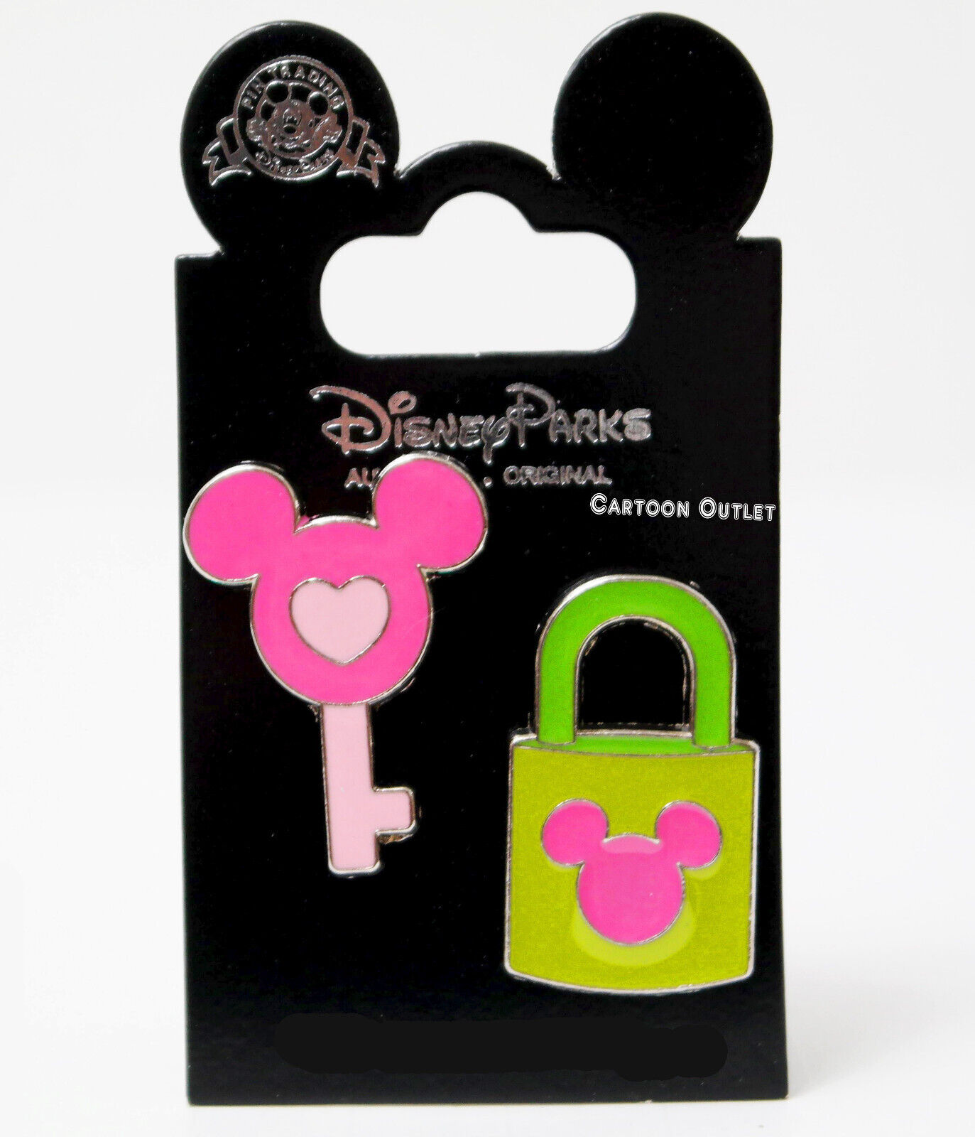 Disney Parks Mickey Mouse Lock And Pink Key Trading Pin Authentic Original Gift