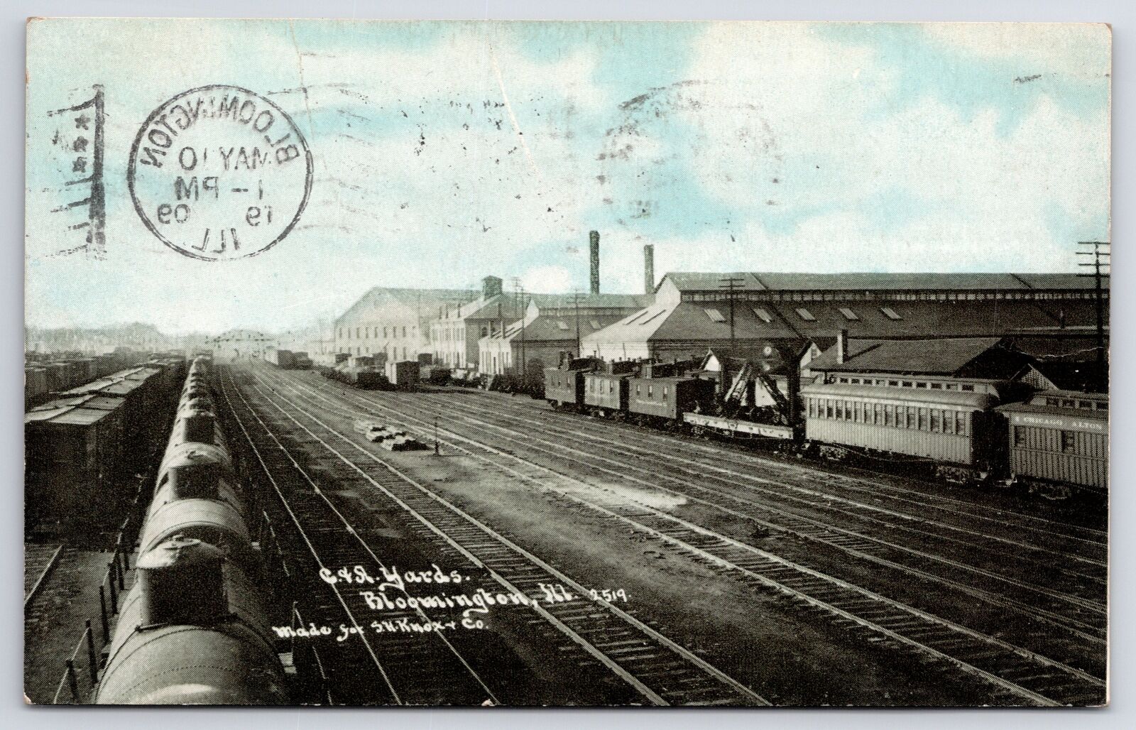 Bloomington Illinois~Chicago & Alton Railroad Yards~Passenger Train~CU Williams