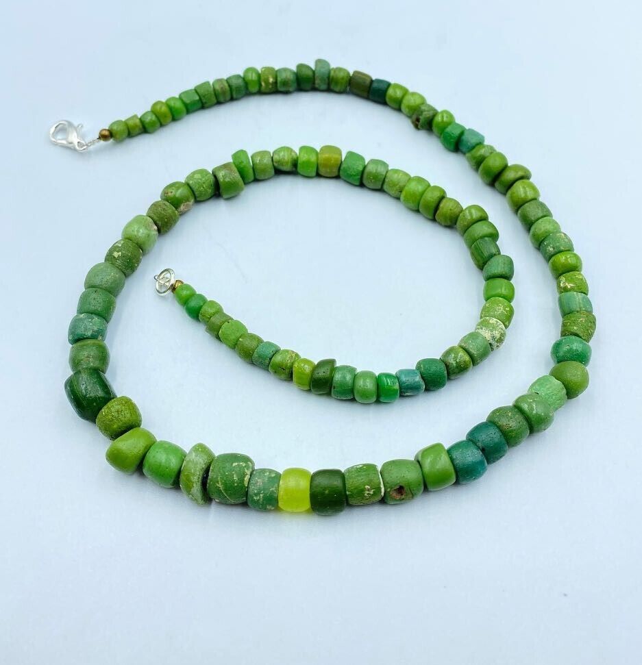 SOUTH ASIAN ANTIQUITY ROMAN GLASS OLD BEADS JEWELRY VINTAGE STRAND RARE COLOR