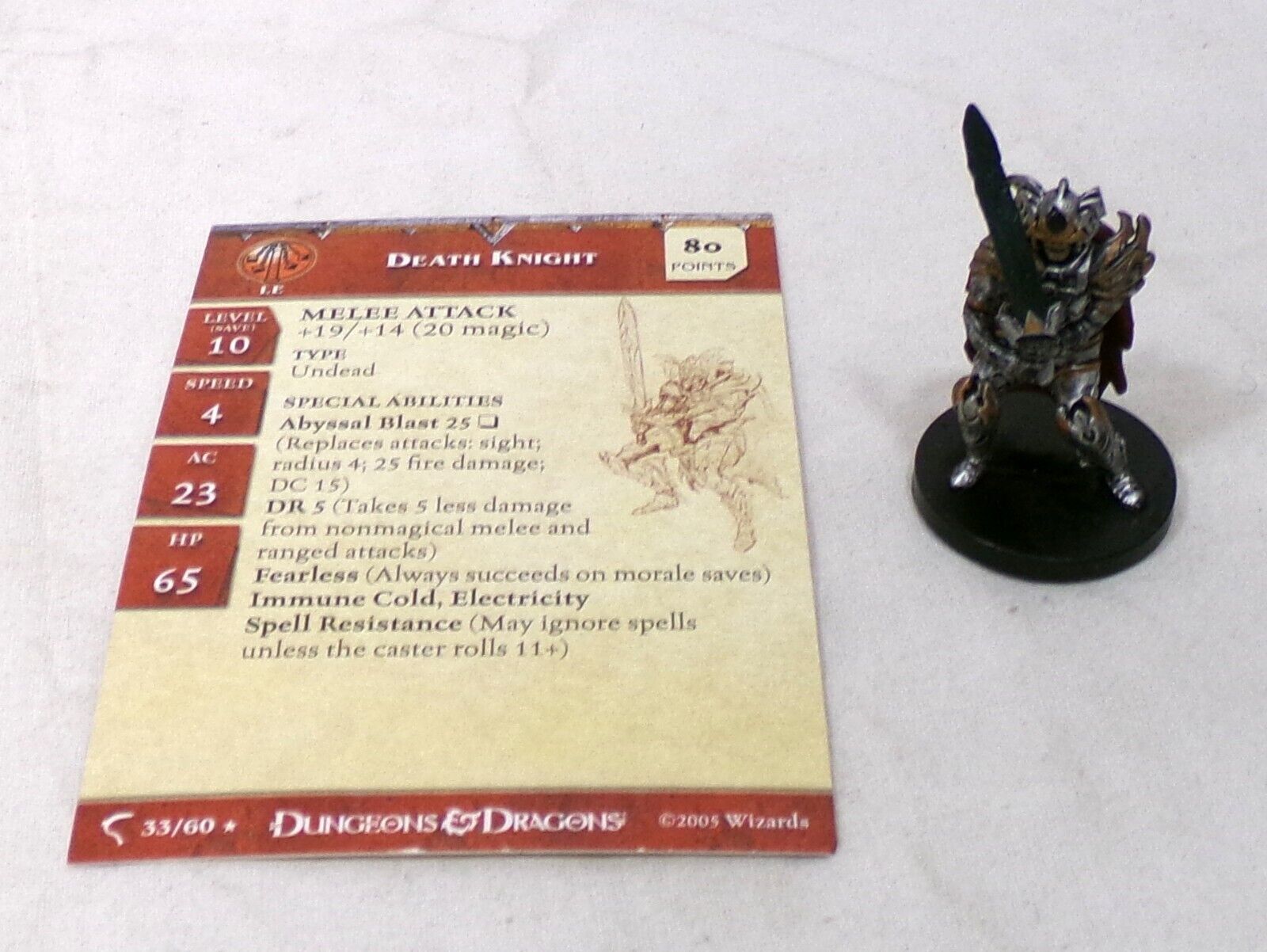 Wizards of the Coast Dungeons & Dragons Deathknell Death Knight Miniature