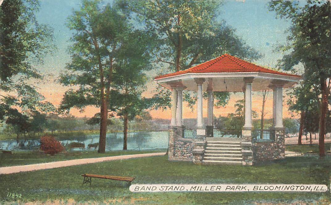 c1910 Band Stand Miller Park Bloomington IL  P268