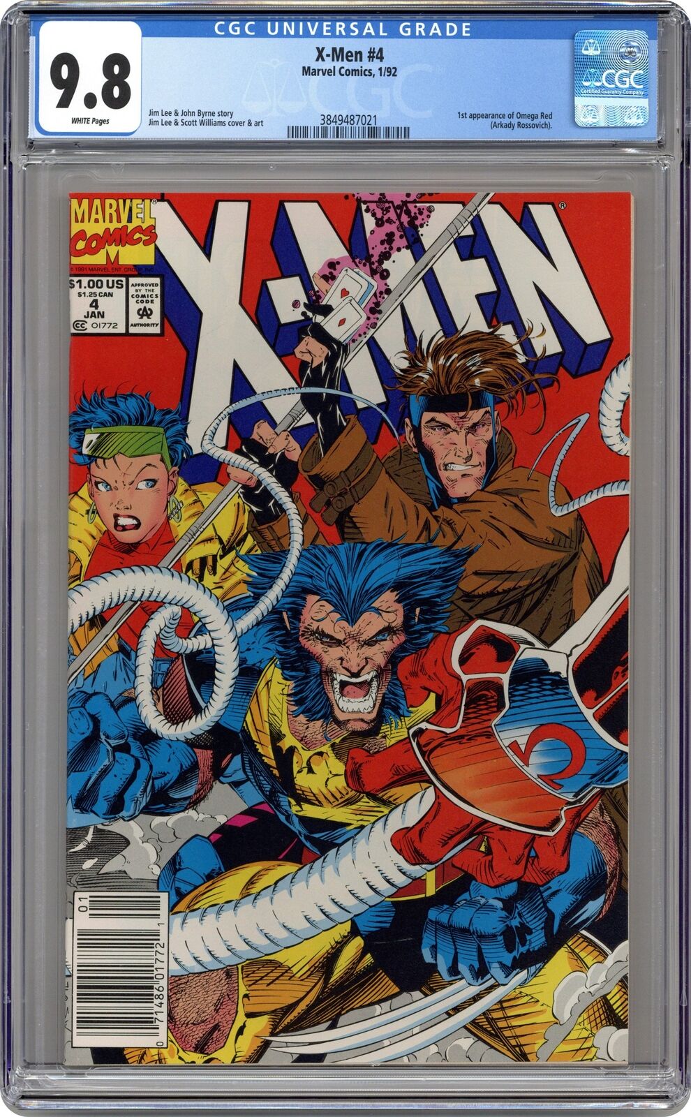 X-Men #4D CGC 9.8 1992 3849487021 1st app. Omega Red