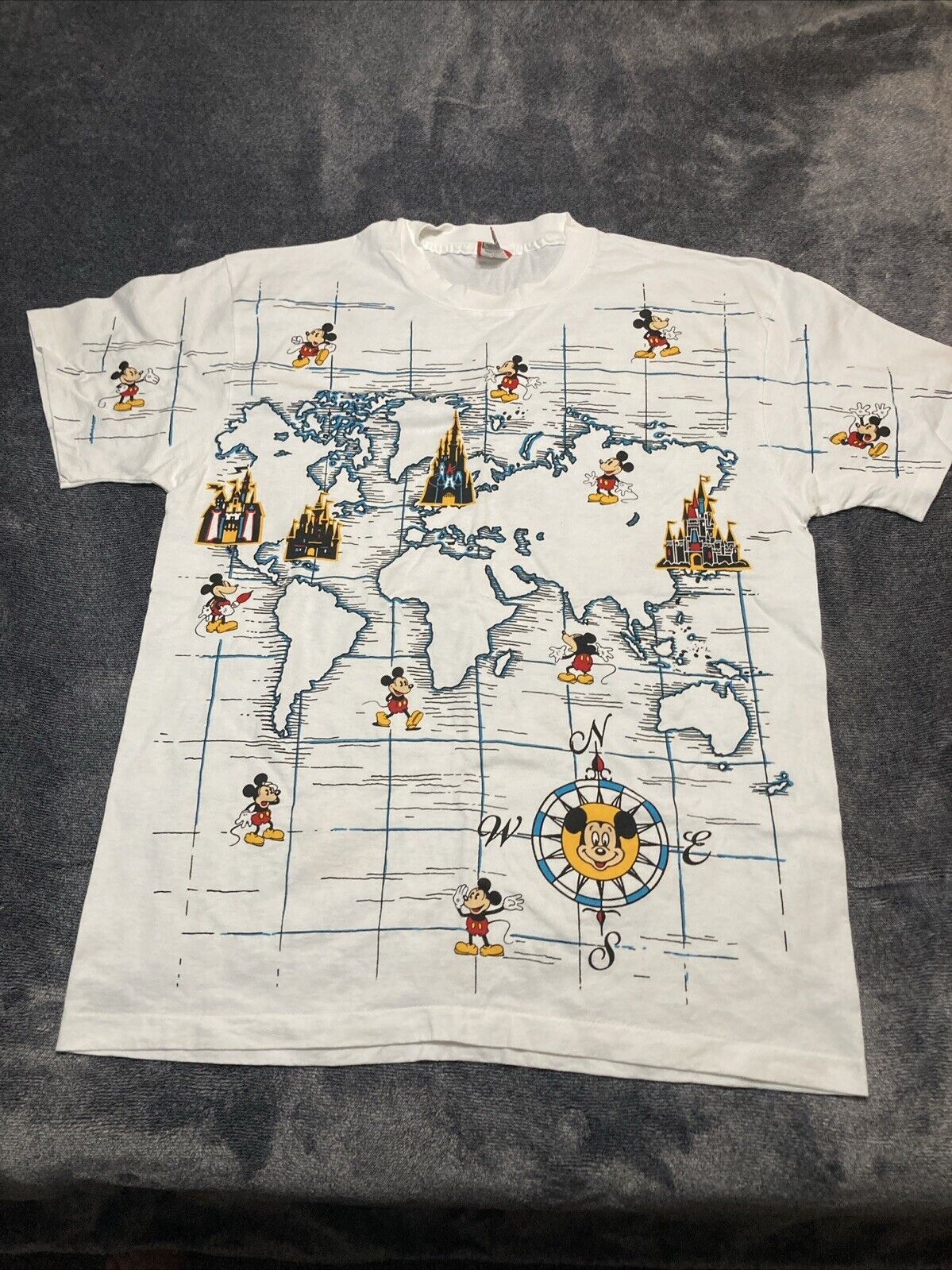 VTG Disney World Map AOP T-shirt One Size Fits All