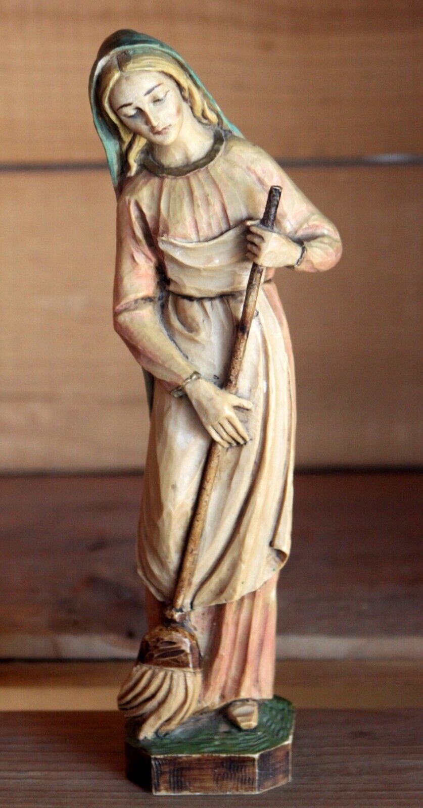 Our Lady Mary Kitchen Madonna Resin Statue Earth Tones