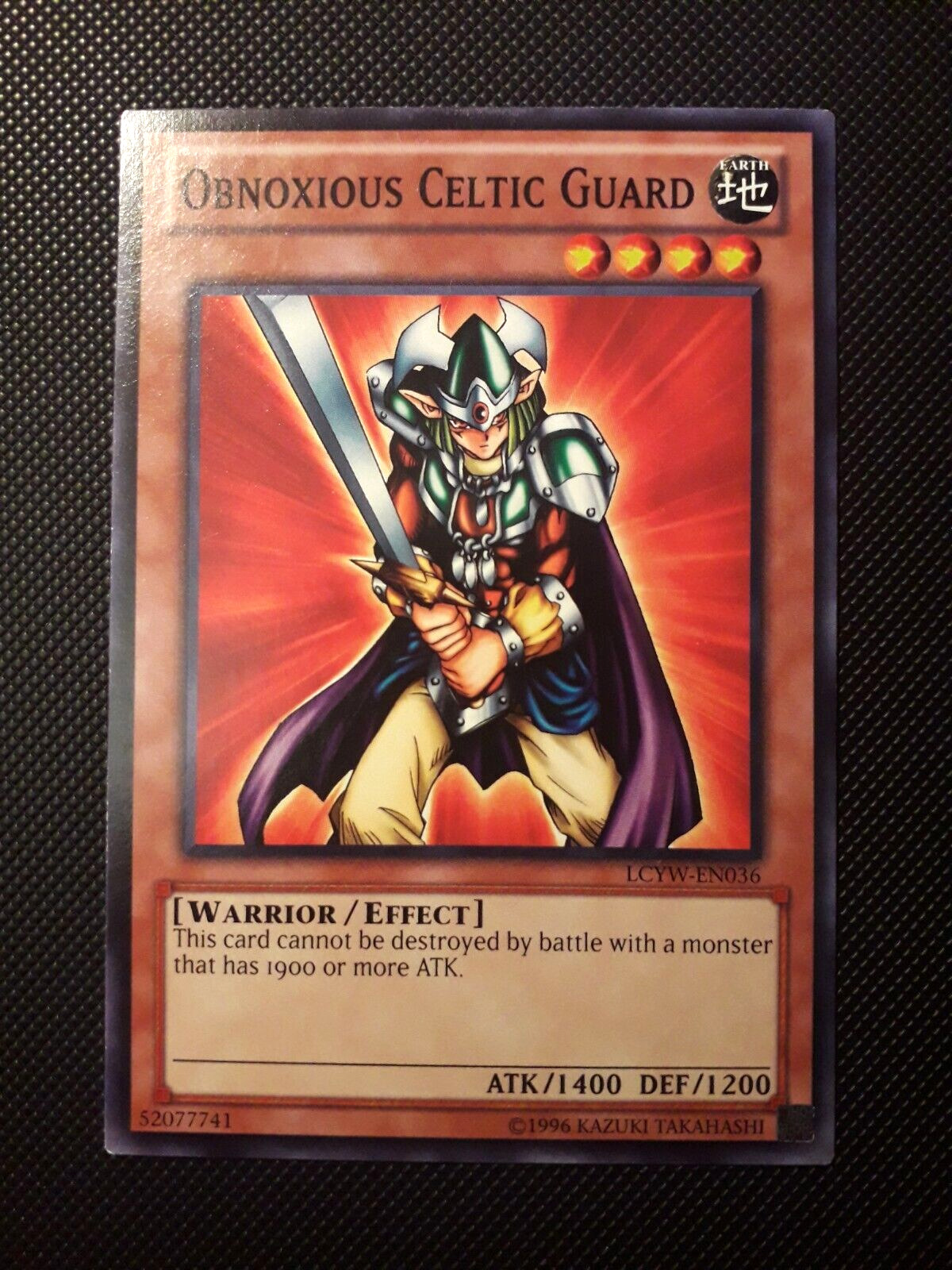 Yu-Gi-Oh Obnoxious Celtic Guard, LVYW-EN036, Common, 2. Ed., English, EX