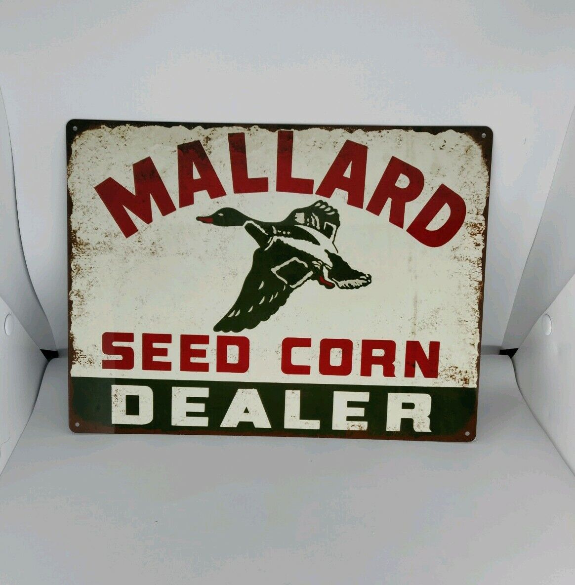 Mallard Seed Corn Dealer Metal Sign Ad Repro Farming Tractor 9x12\