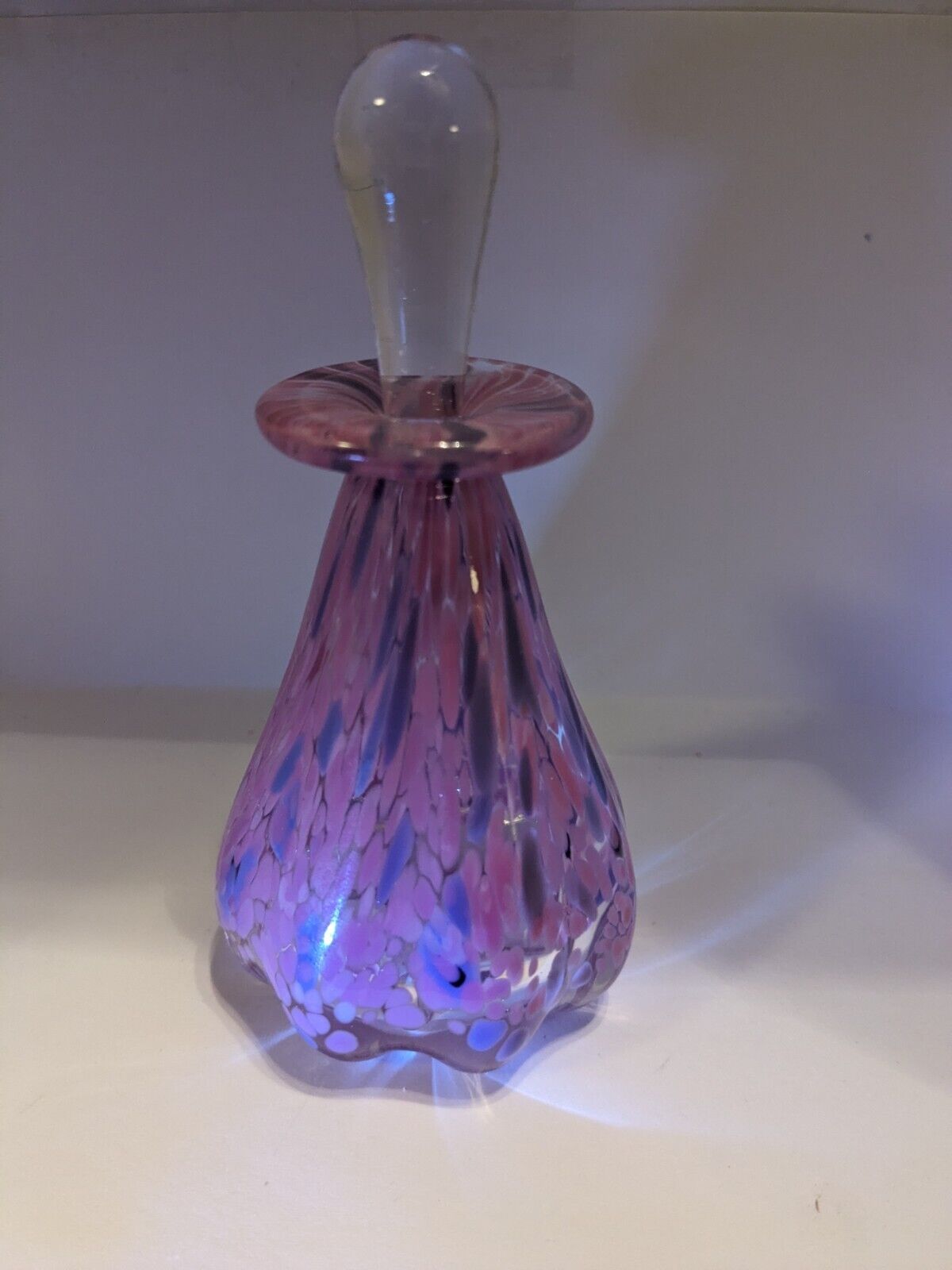 Vintage Art Glass Perfume Bottle Signed