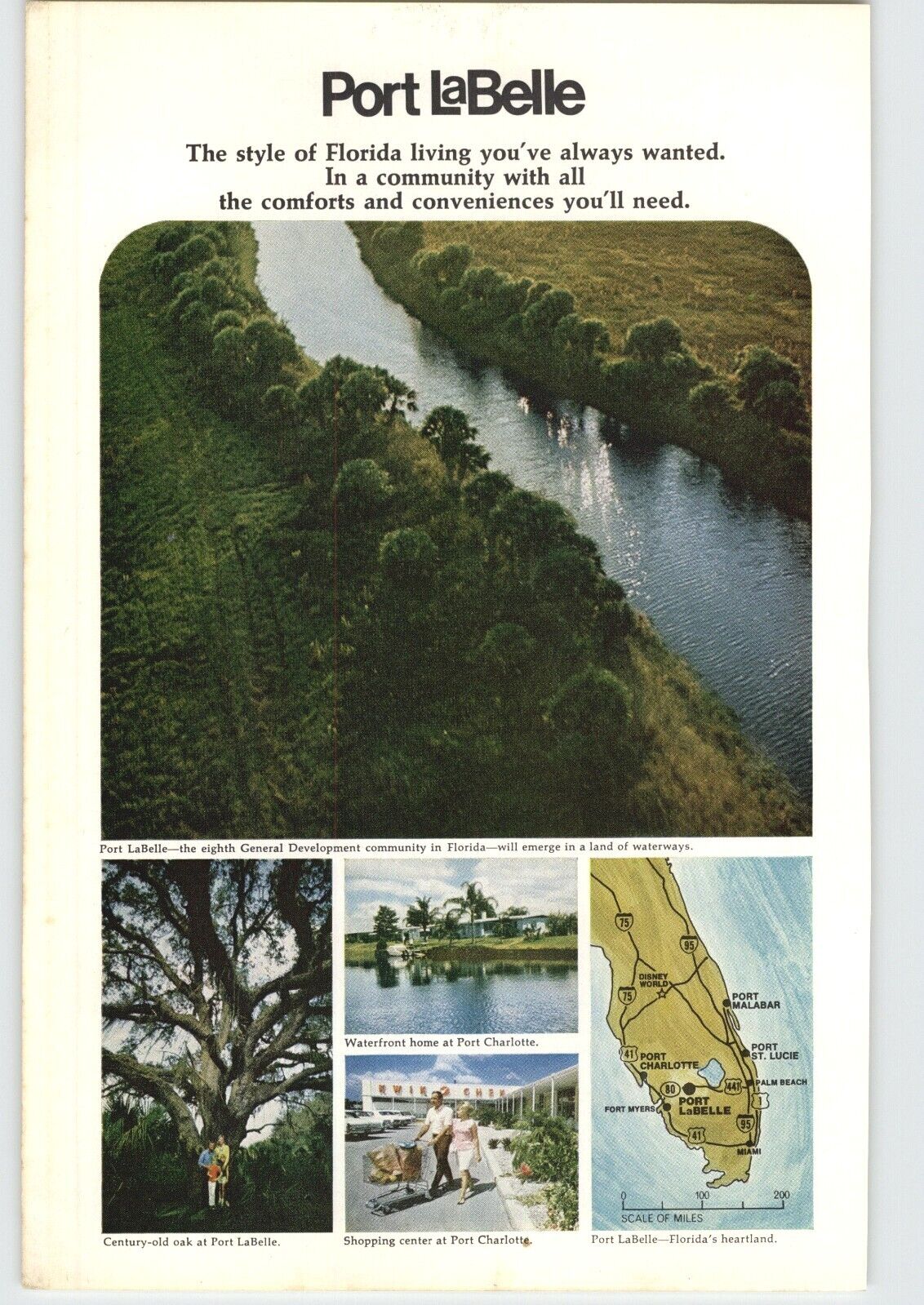 1973 Port LaBelle Florida Community Promo Photo Vintage Magazine Print Ad