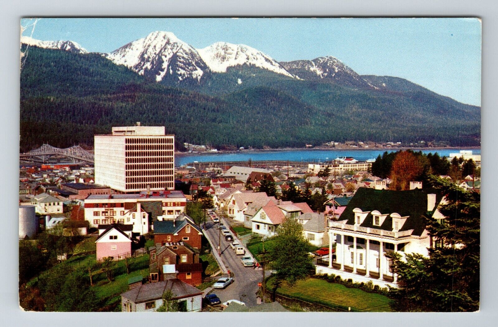 Juneau AK-Alaska Alaska\'s Capitol Aerial New Federal Building Vintage Postcard