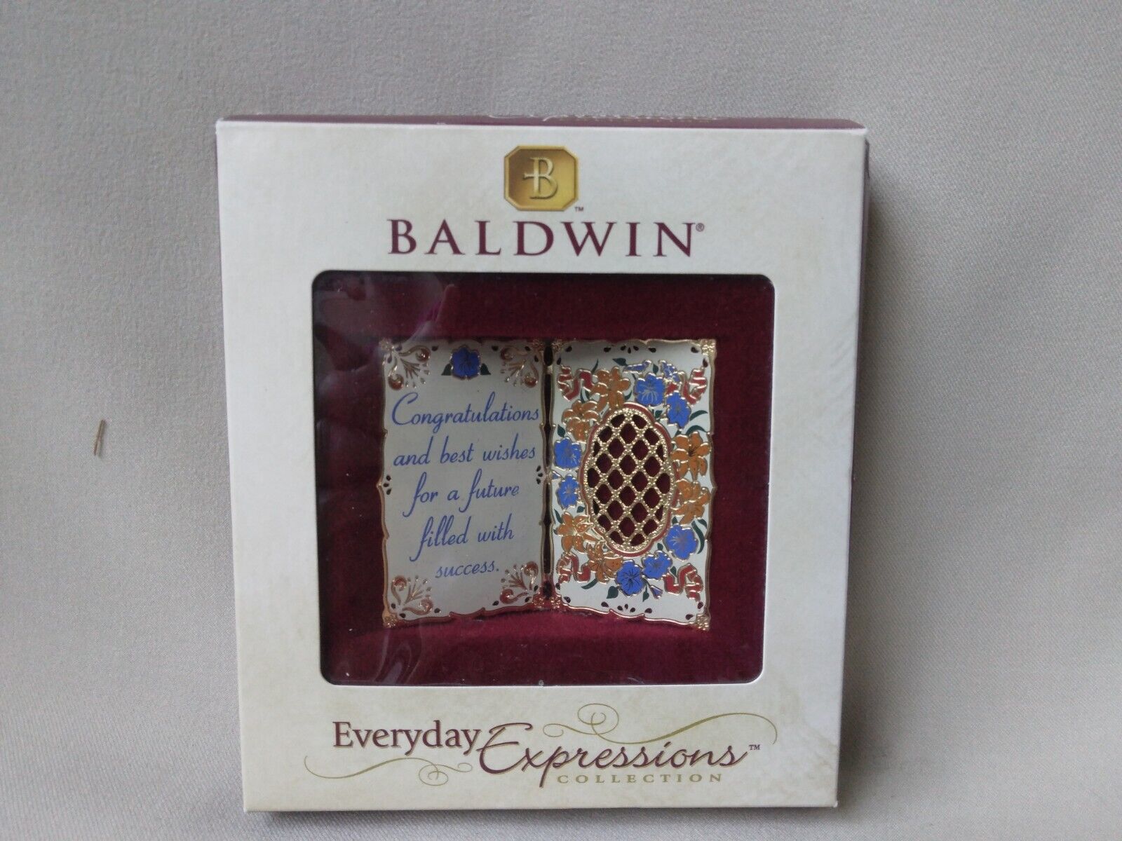 A Baldwin 24KT. Gold Finished Brass Everyday Ornament w Box \