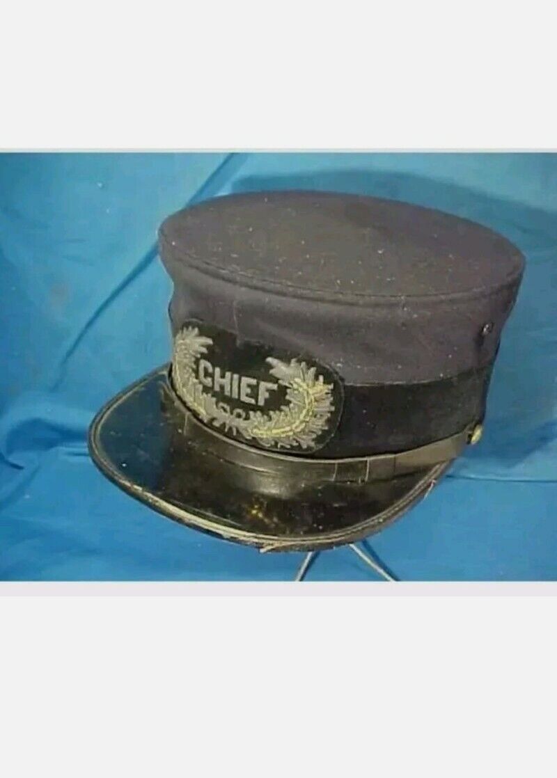 Replica1880s POLICE CHIEF Visor CAP w BULLION BADGE On Front All Sizes Avialable