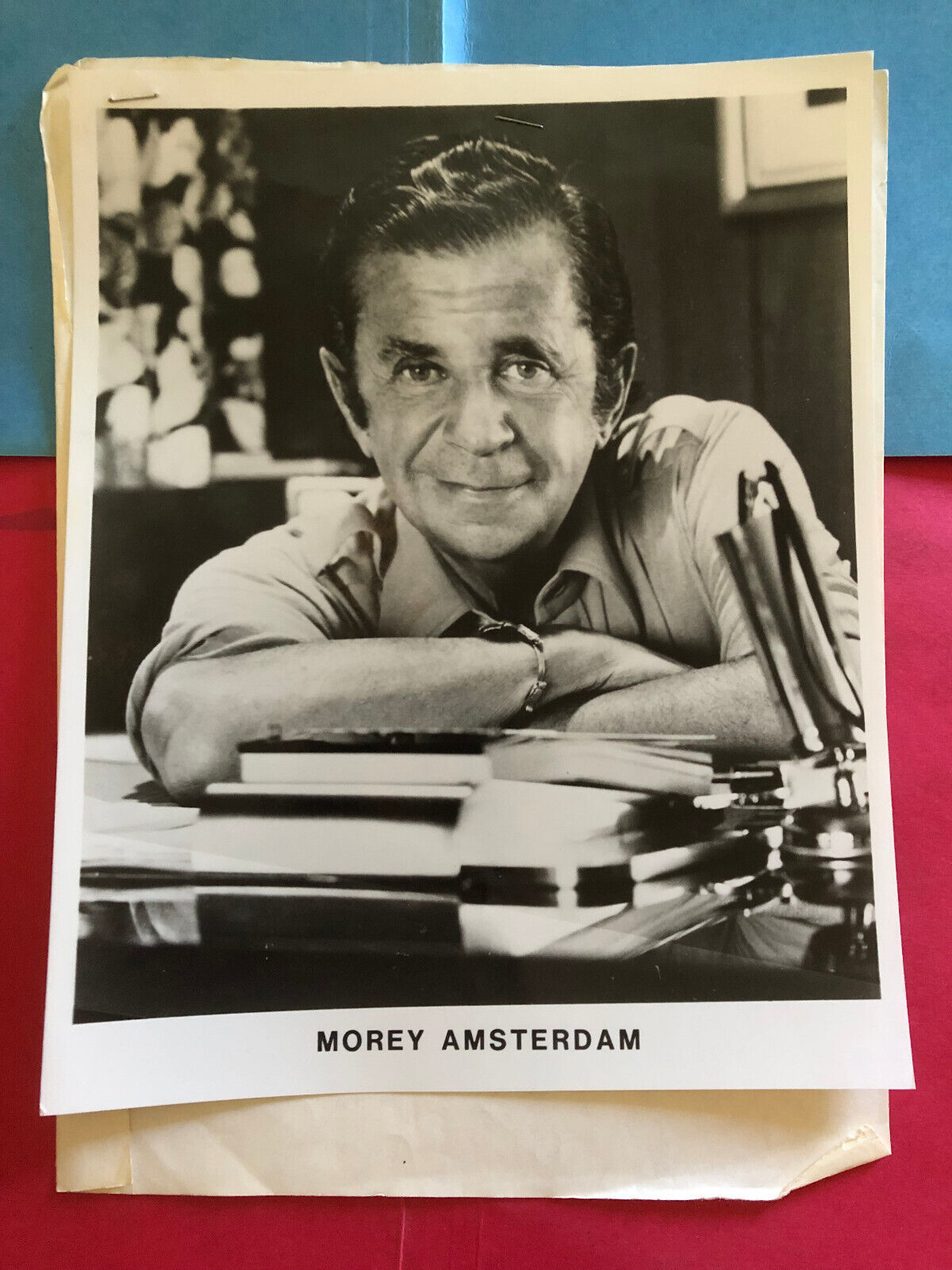 Morey Amsterdam , original talent agency headshot photo W/ Credits