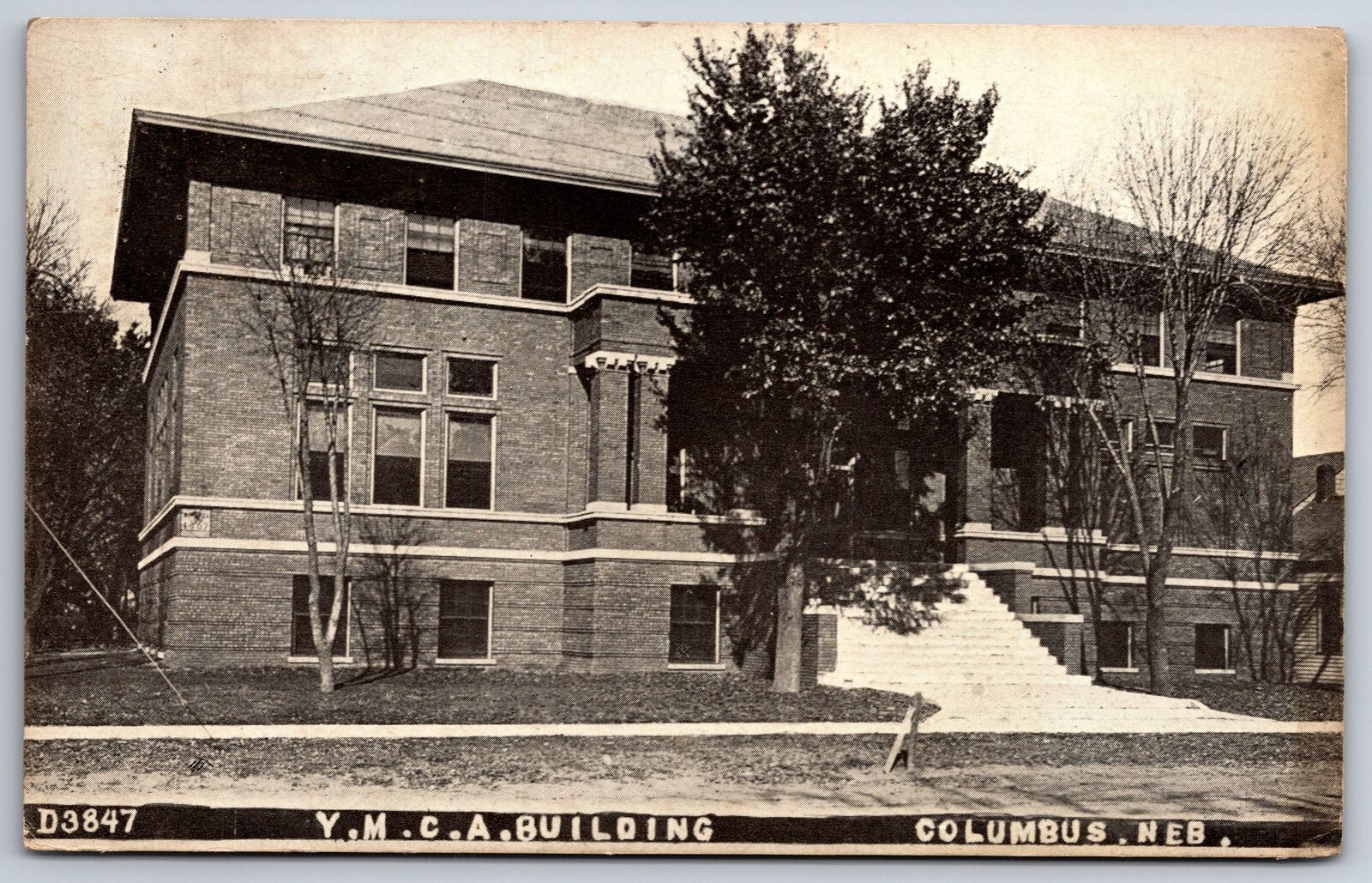 Columbus Nebraska~YMCA Building~c1910 Postcard
