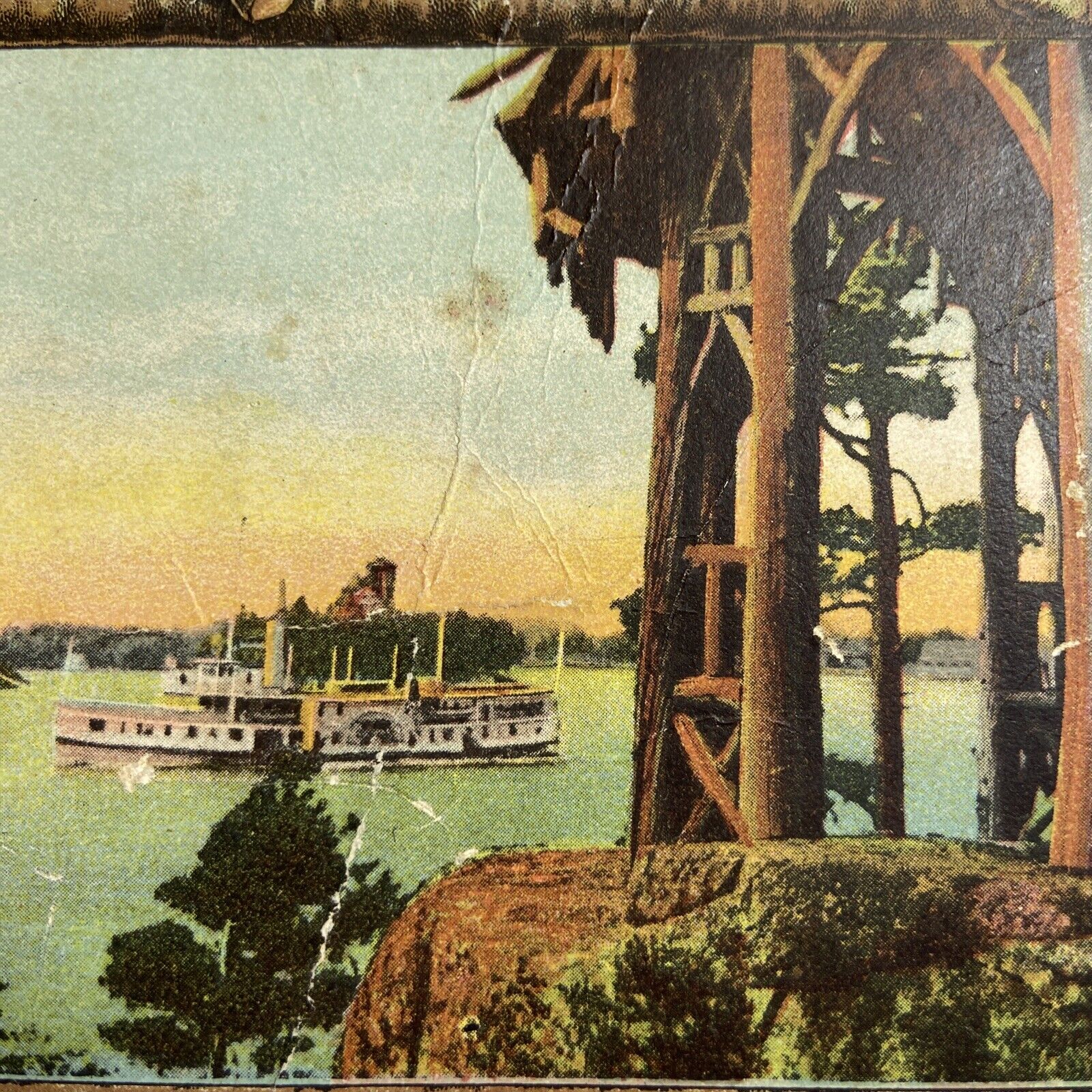 Antique Postcard NY Thousand Islands Steamboat RPPC Photo 1908