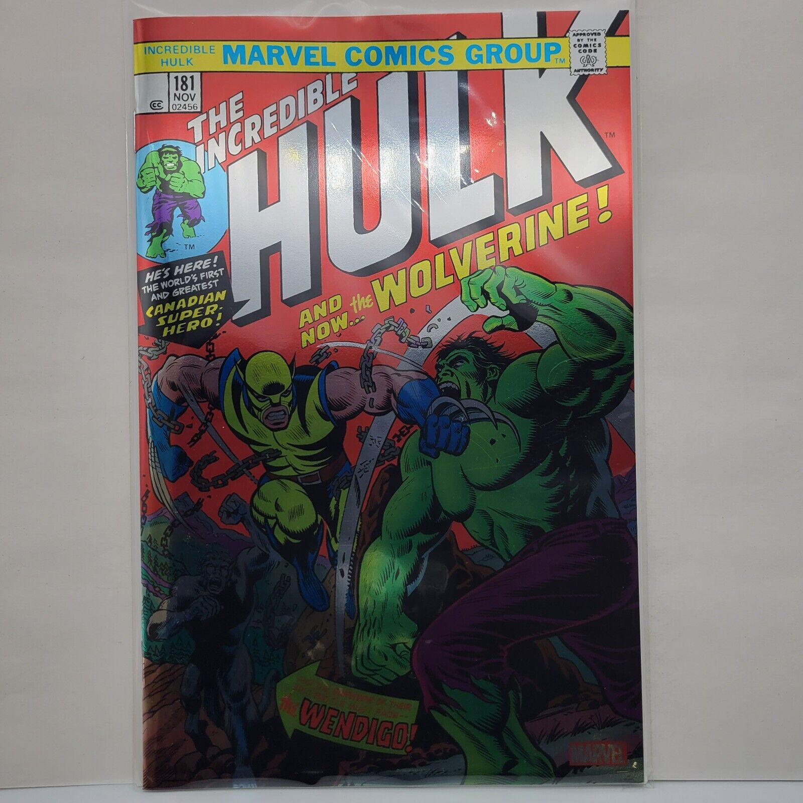 Incredible Hulk #181 Cover G Facsimile Edition Foil Cover 2023 Wolverine MCU
