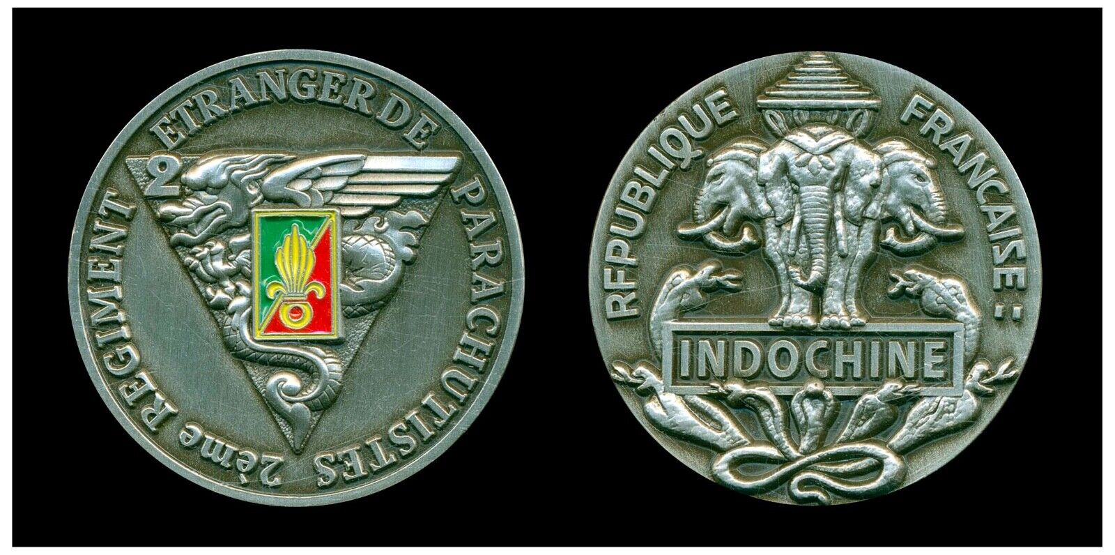 French Foreign Legion 2e REP Paras Indochina Challenge Coin