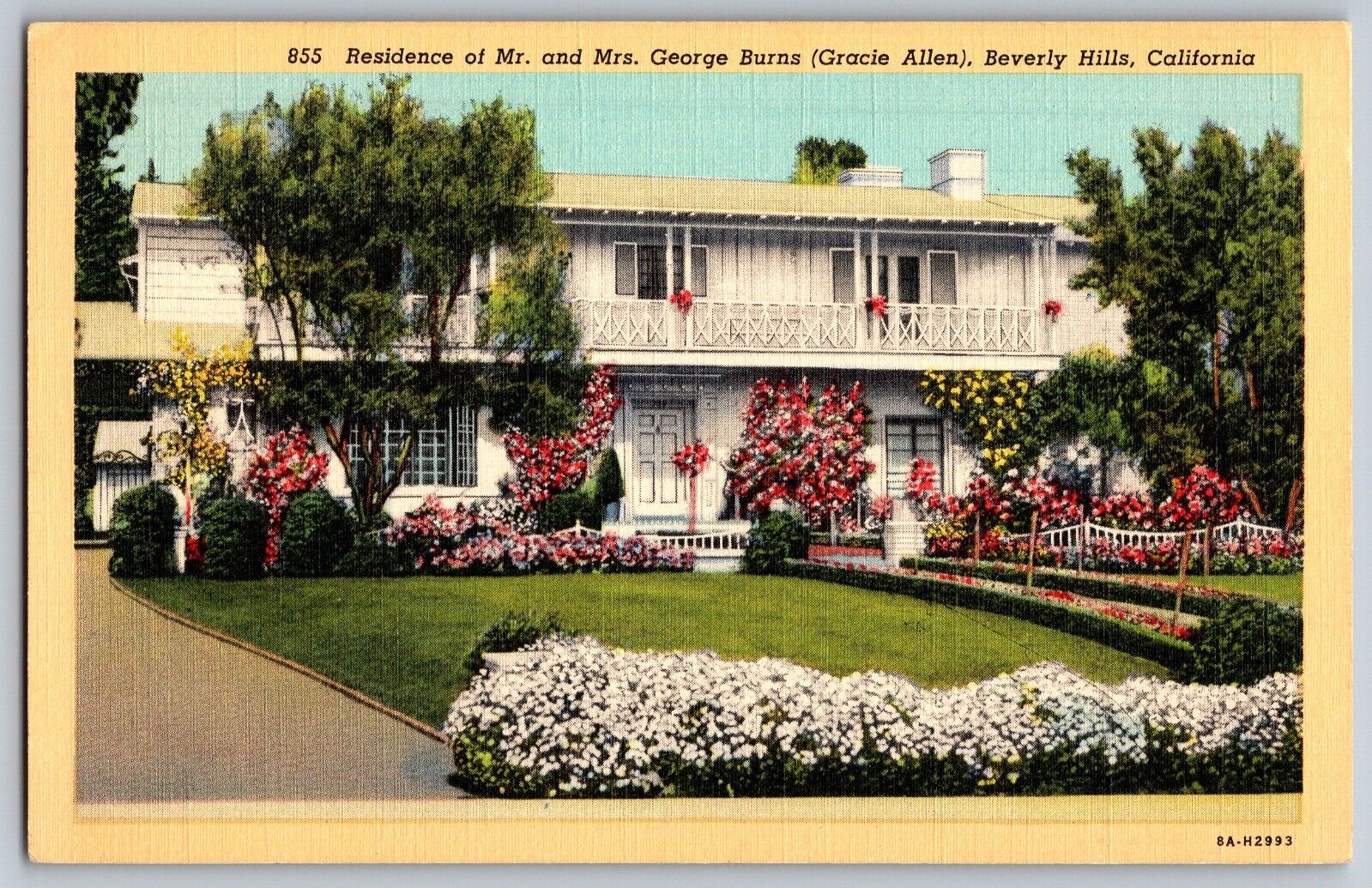 Beverley Hills, California - Residence of Mr. & Mrs. George - Vintage Postcard
