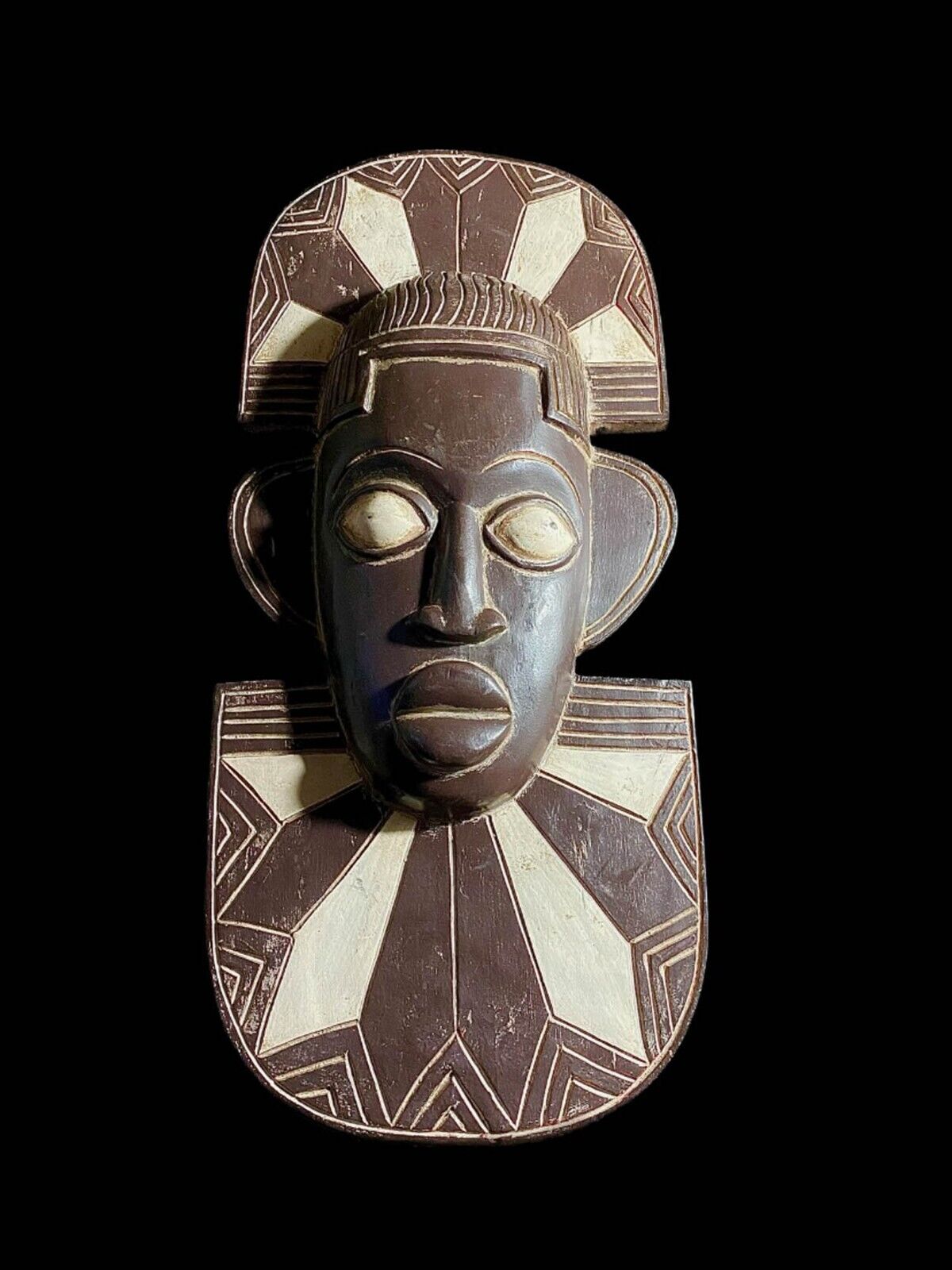 African Mask Ashanti Queen Wood Ghana Handmade Queen Mask--7055