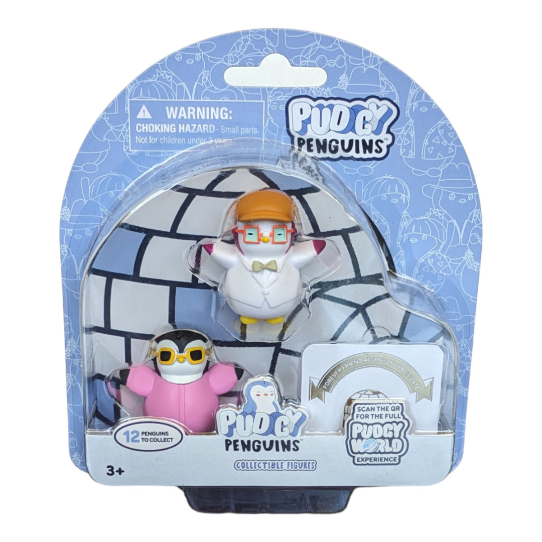 Pudgy Penguins Professor Pink Toy Figures 2-Count Limited Edition Collectibles