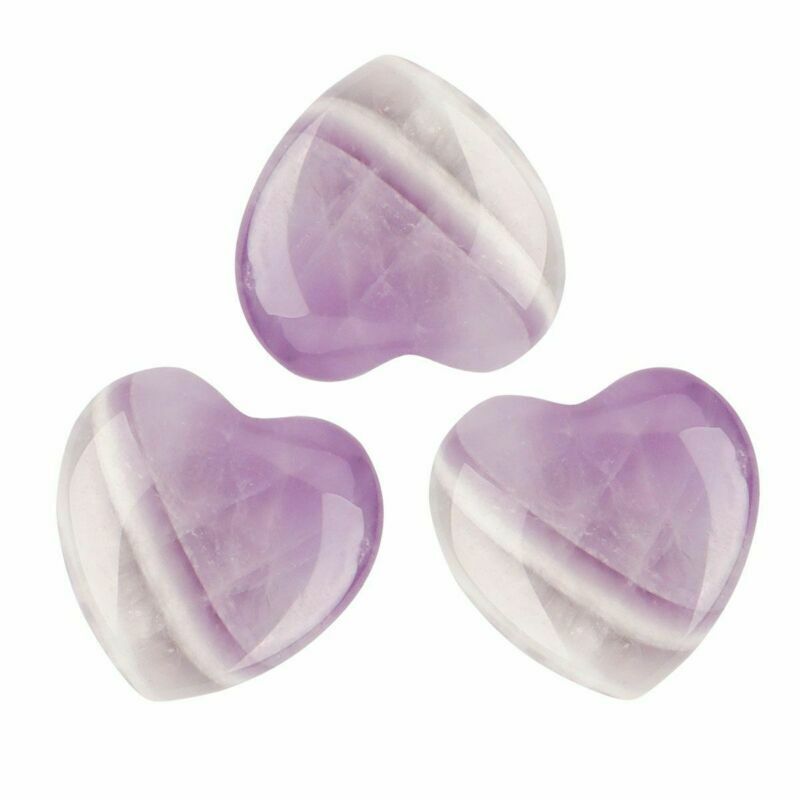 1/5/10 pcs Natural Quartz Heart Shaped Crystal Carve Love Healing Gemstone USA