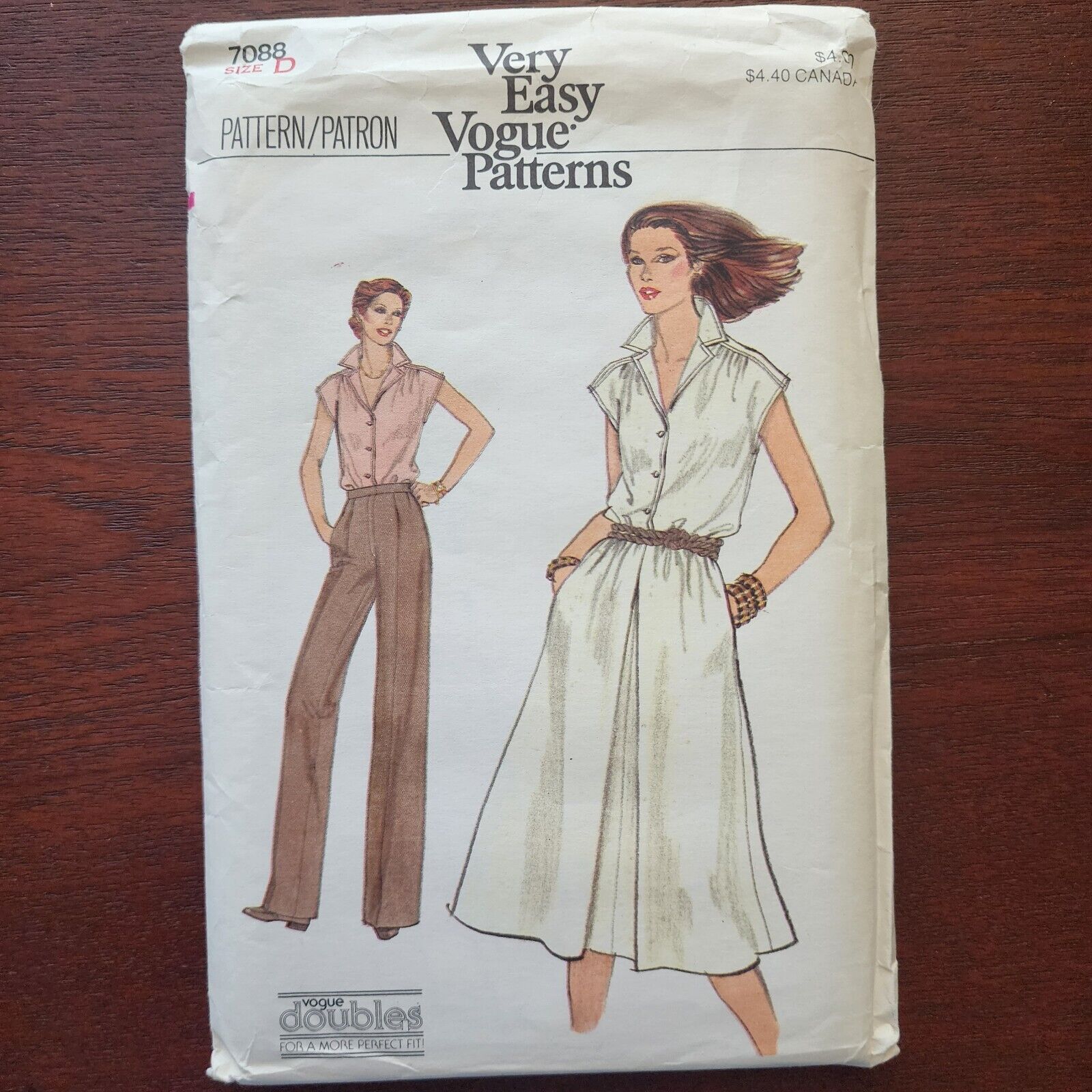 Very Easy Vogue Pattern 7088, Size D. Blouse, Skirt,  Pants. Cut, Complete