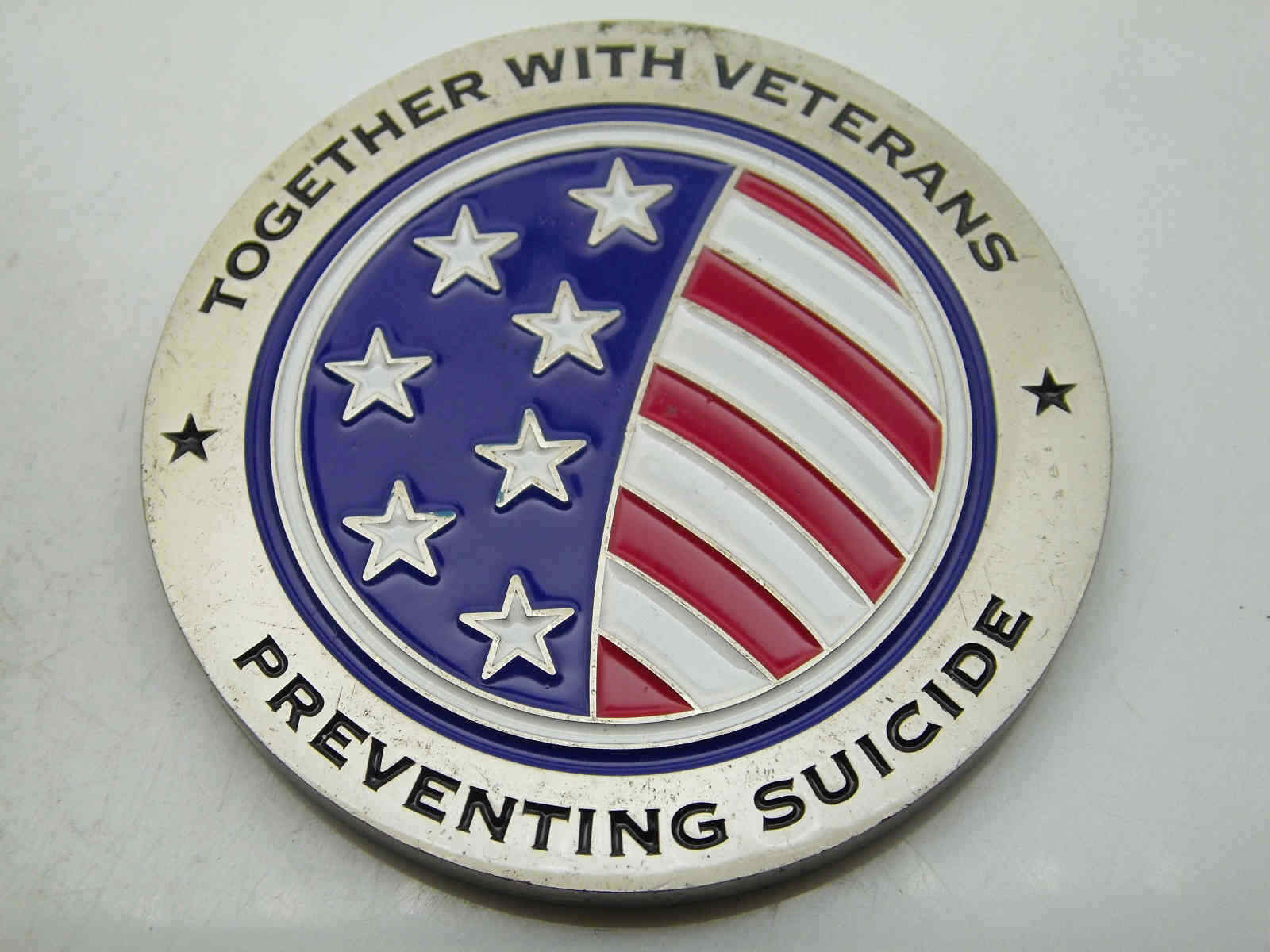 HELPING TOGETHER WITH VETERANS PREVENTING SUICIDE CHALLENGE COIN
