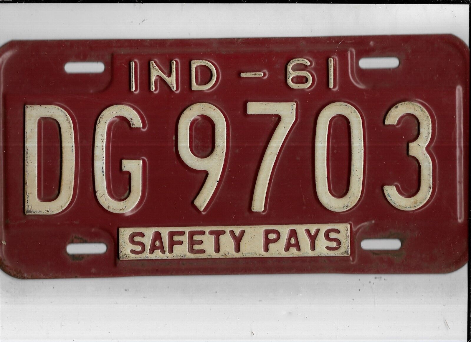 INDIANA passenger 1961 license plate \
