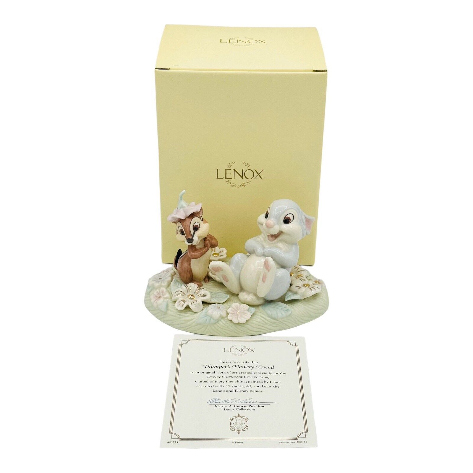 Lenox Walt Disney Showcase Thumper’s Flowery Friend Figurine Bambi NEW IN BOX