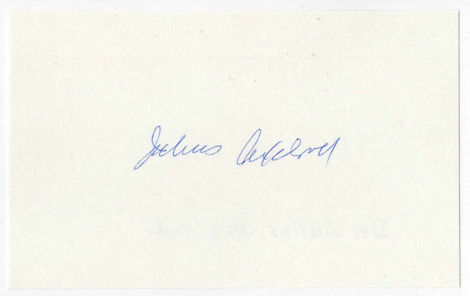 Julius Axelrod signed autographed index card RARE AMCo COA 6492