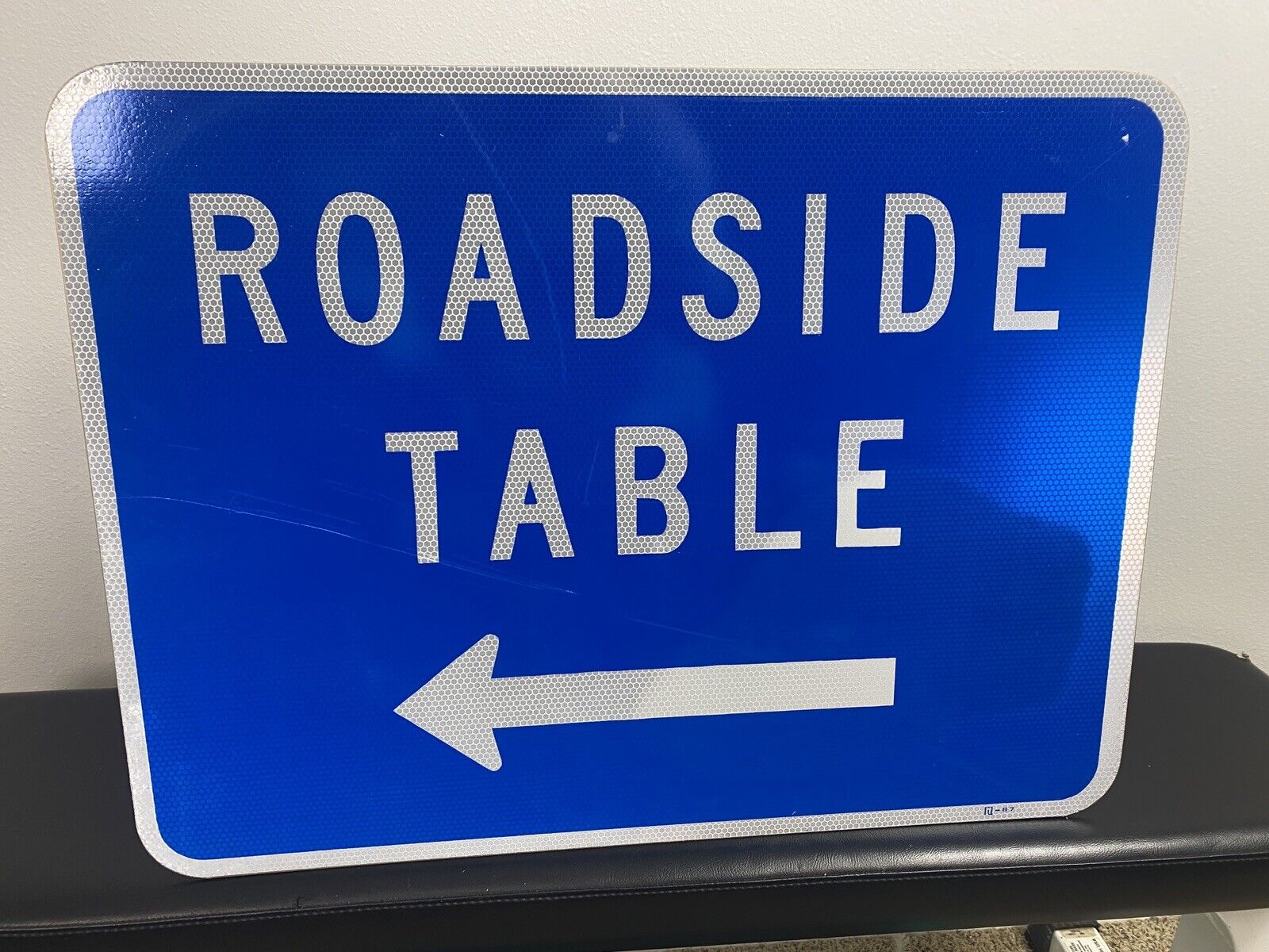 Roadside Table Left Authentic DOT NOS Road Highway Sign 24\