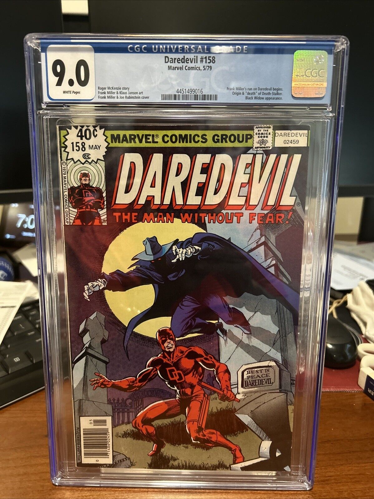 Daredevil #158 CGC 9.0 1st Frank Miller in Series and Death - Stalker Key