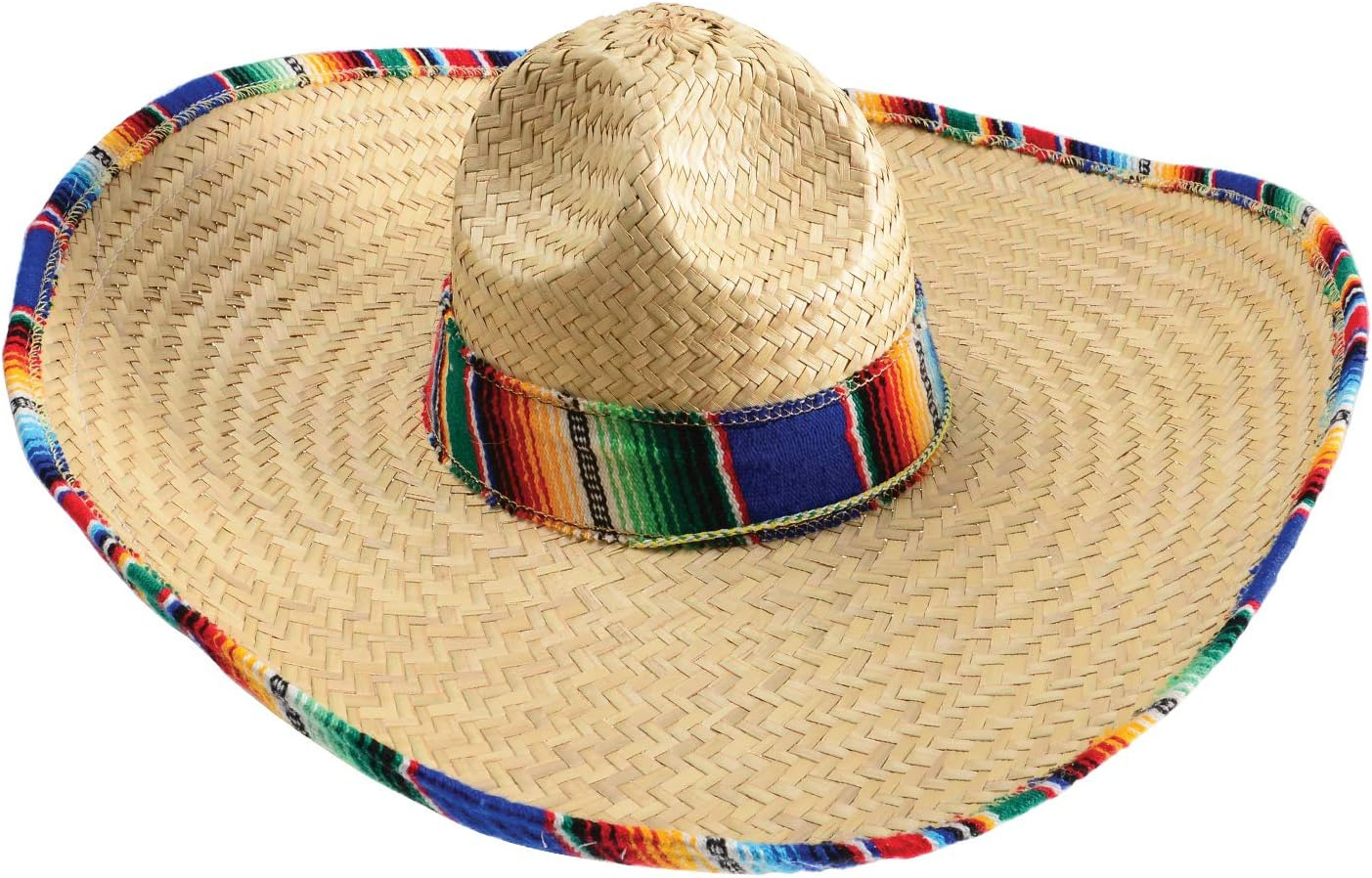 GIFTEXPRESS Mexican Sombrero Hat Adults with Serape Trim, 21\