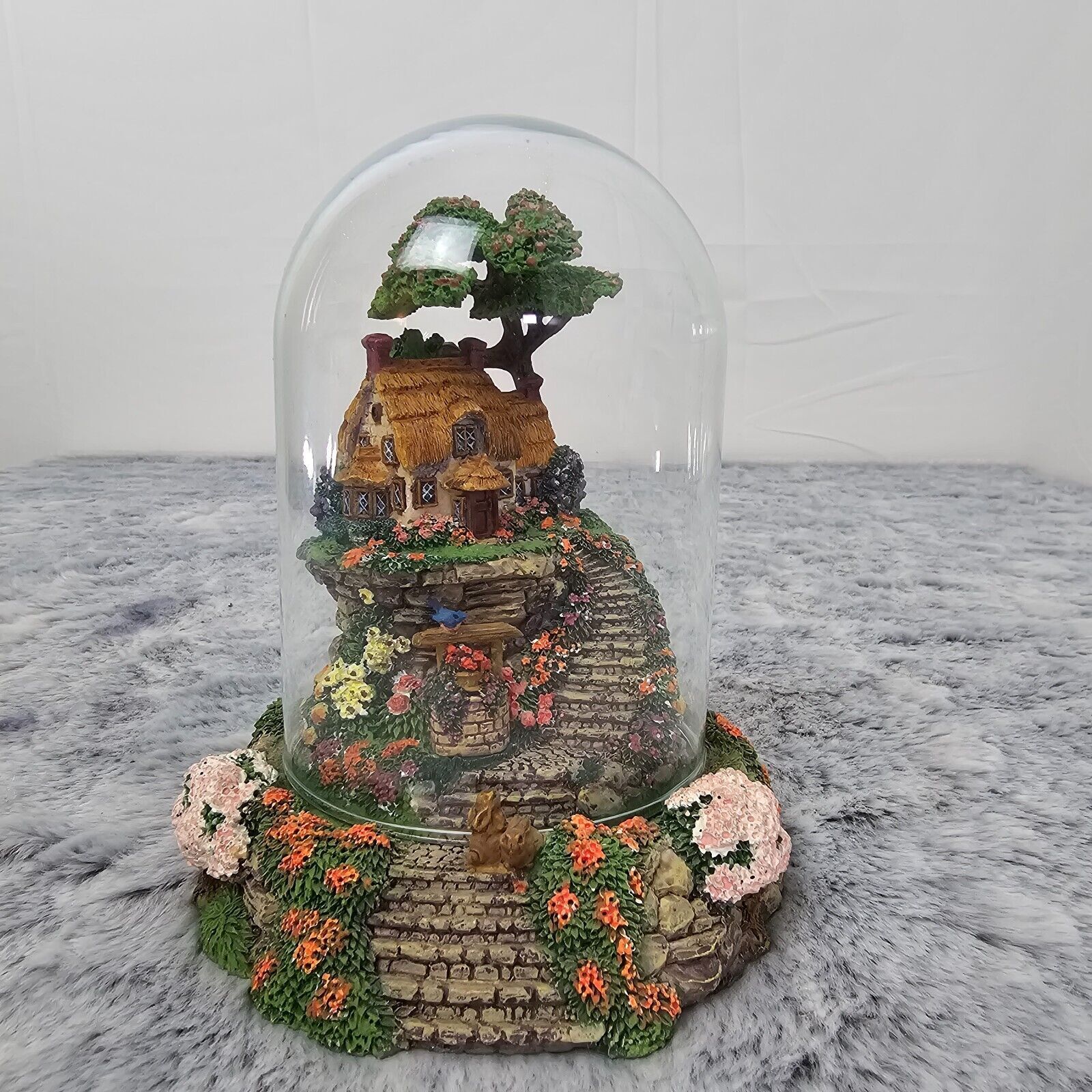 Wishing Well Cottage Violet Schwenig Hand-painted Limited Edition Franklin Mint