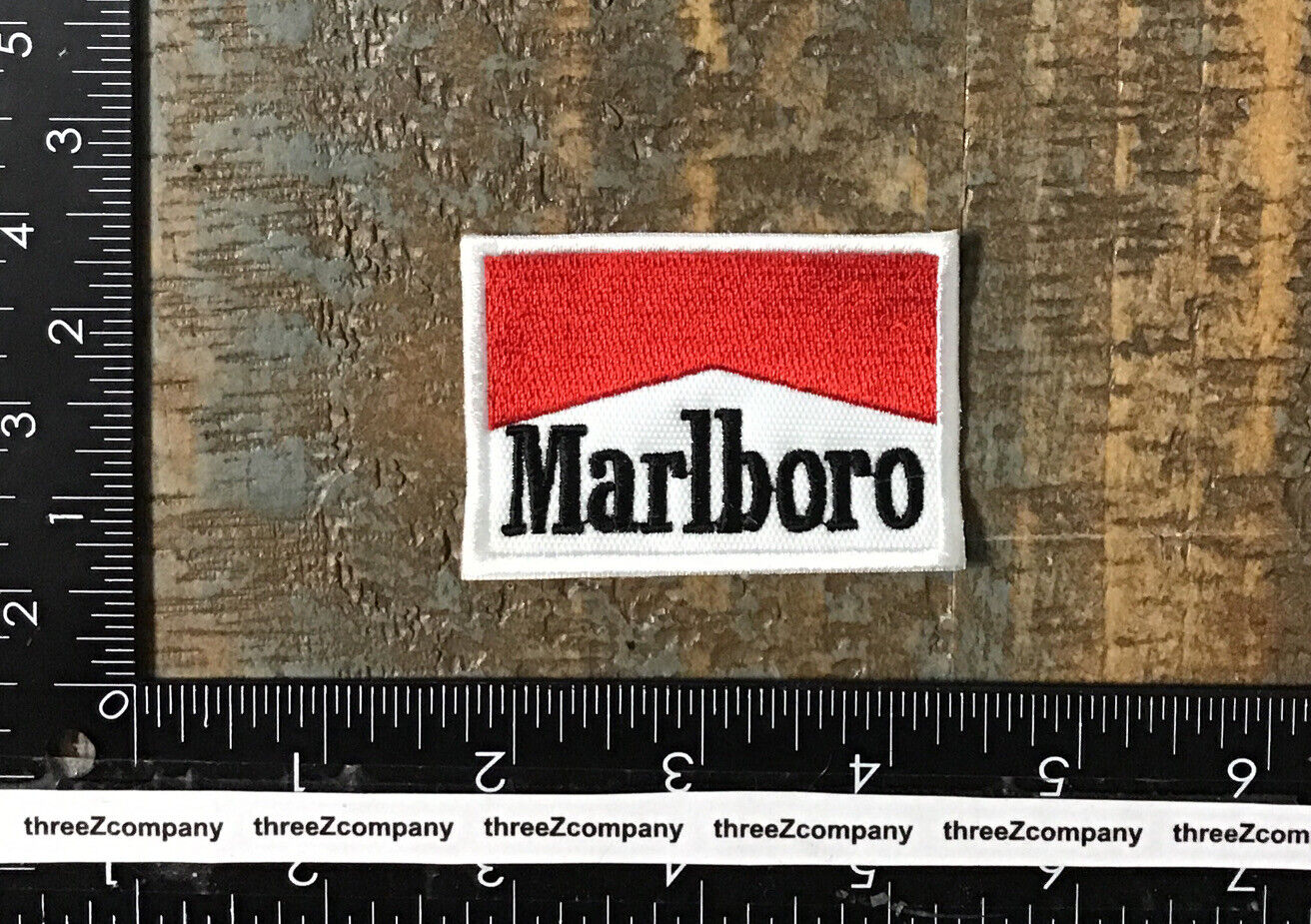 Vintage MARLBORO Cigarettes Racing Team Logo Sew-On Patch 1980\'s NASCAR Smoking