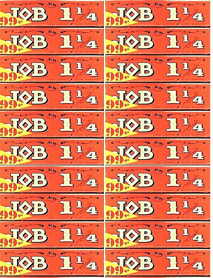 20x Job Rolling Papers Orange Red 1 1/4 100% Authentic *Great Price*USA Shipped*