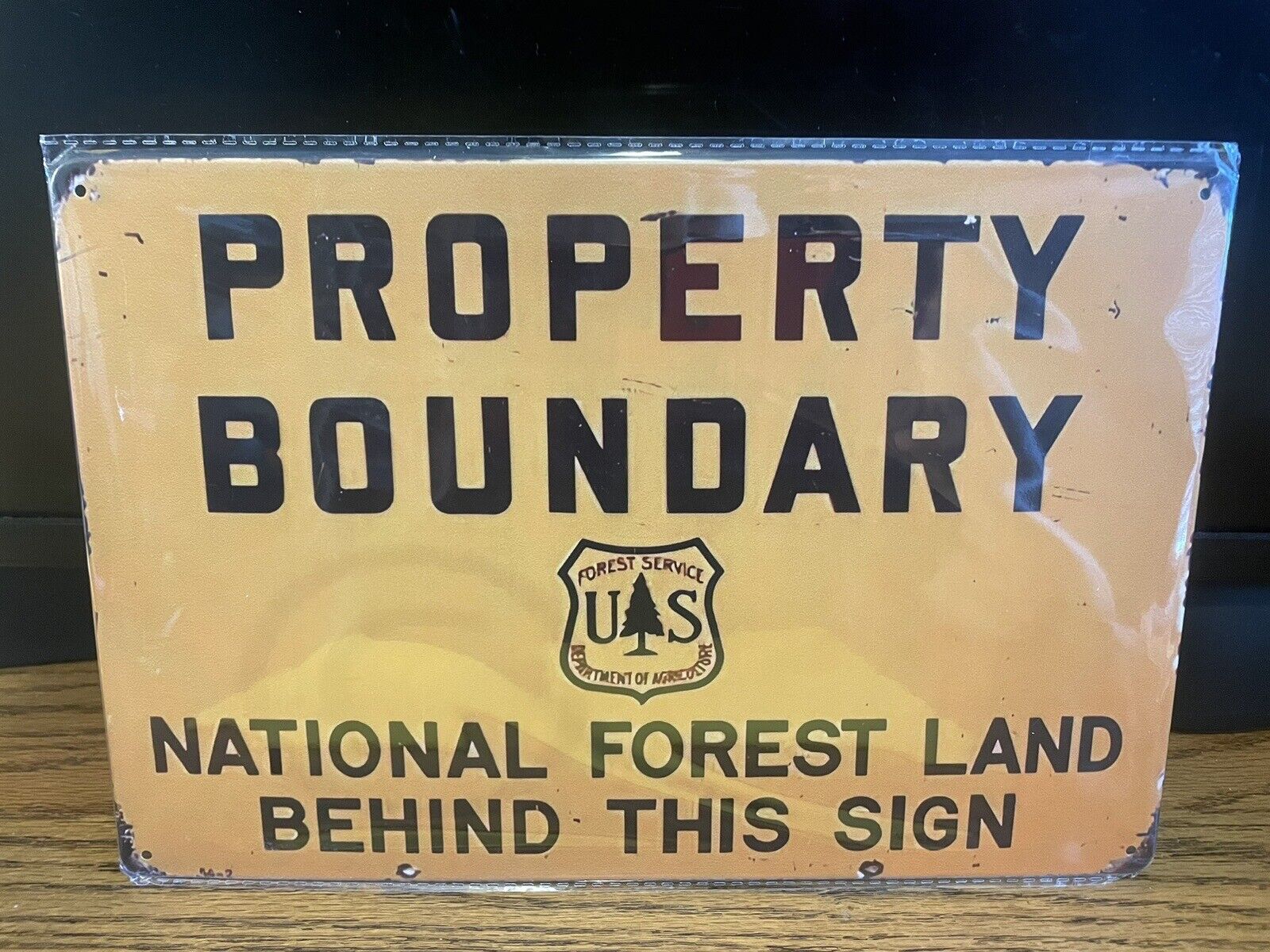 U. S. FOREST SERVICE PROPERTY BOUNDARY 8”x12” METAL SIGN NIP NATIONAL FOREST