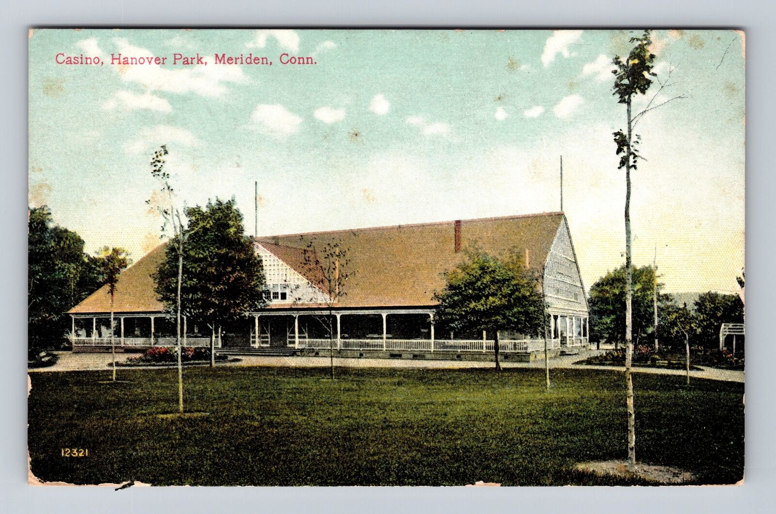 Meriden CT-Connecticut, Casino, Hanover Park, Antique, Vintage c1915 Postcard