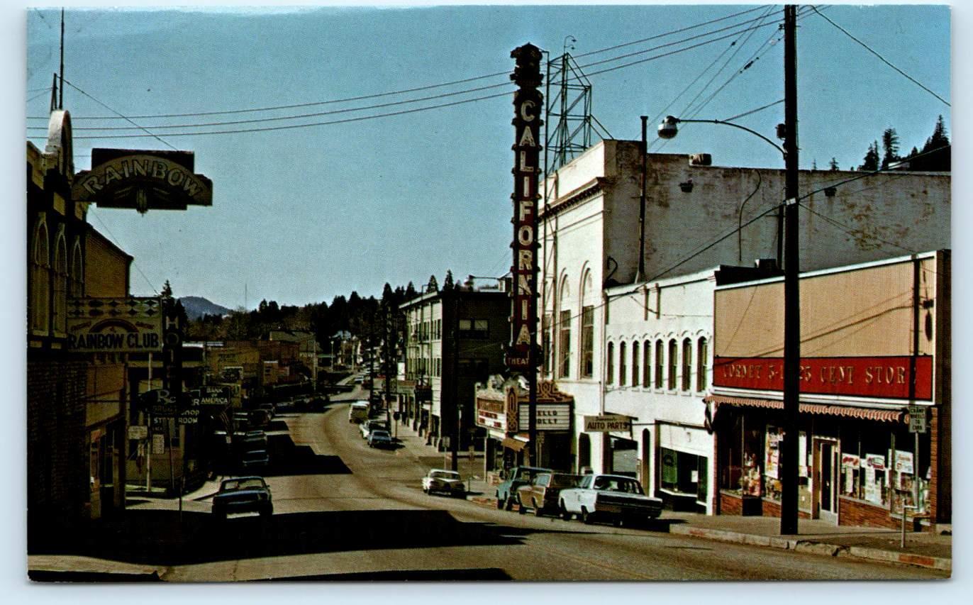 DUNSMUIR, CA ~ STREET SCENE~ California Theatre c1960s Siskiyou County Postcard