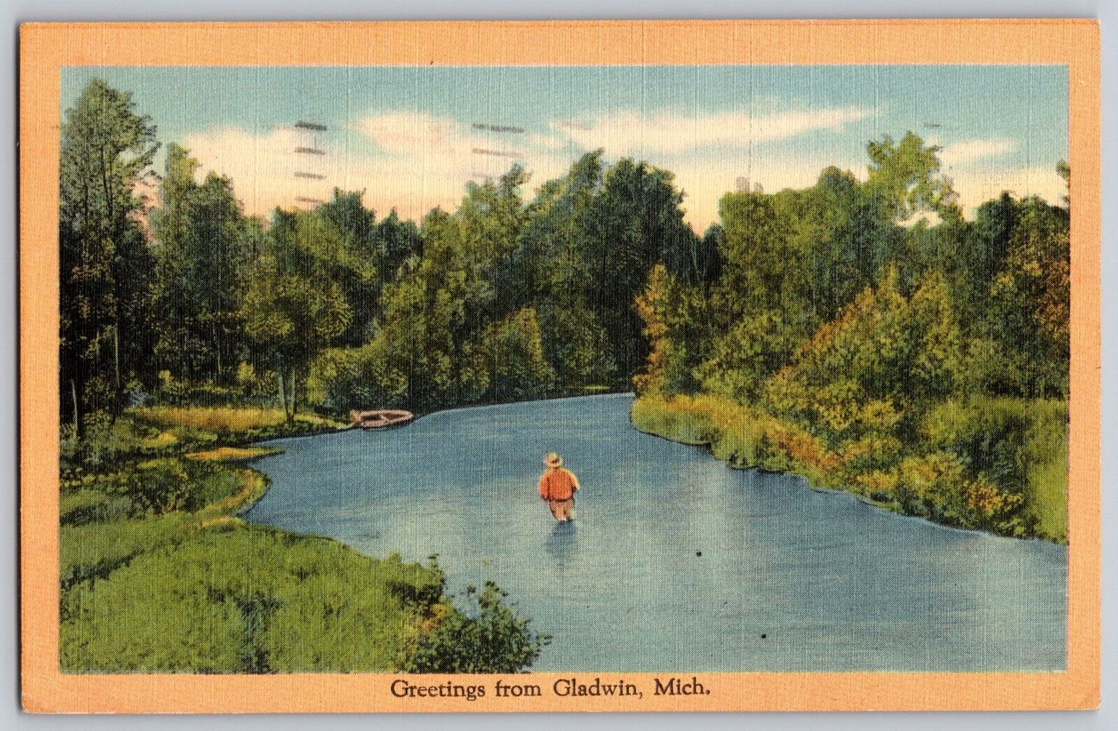 Postcard 1949 Greetings From Gladwin Michigan C14