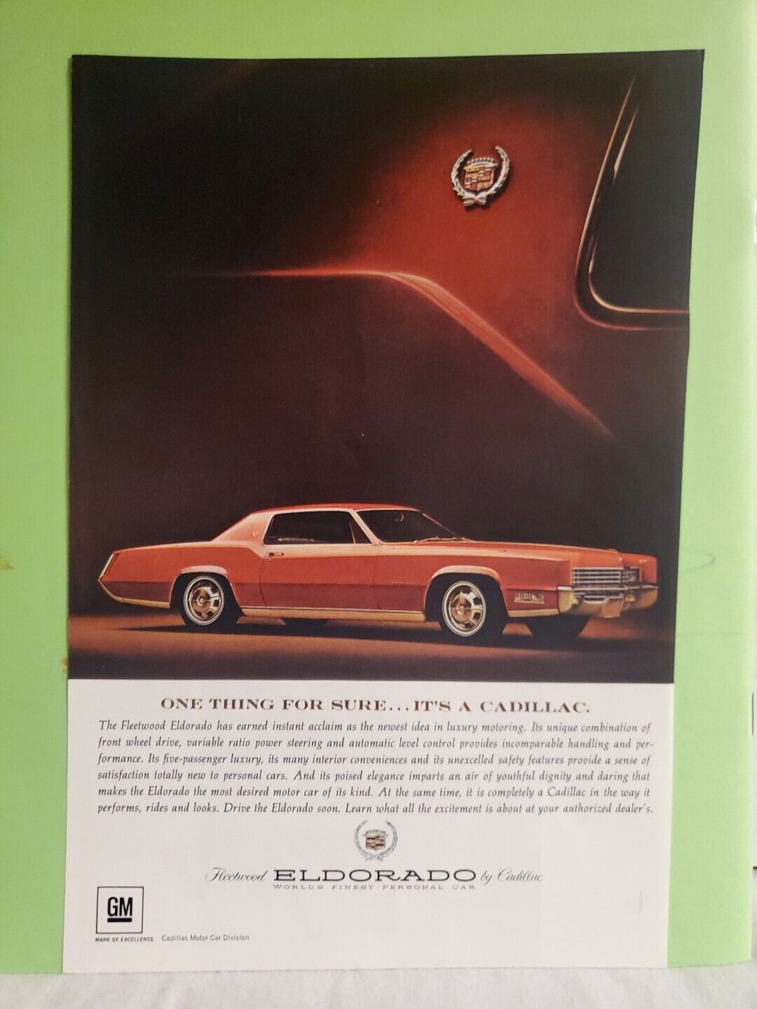 Advertisement 1967 Cadillac Fleetwood Eldorado 